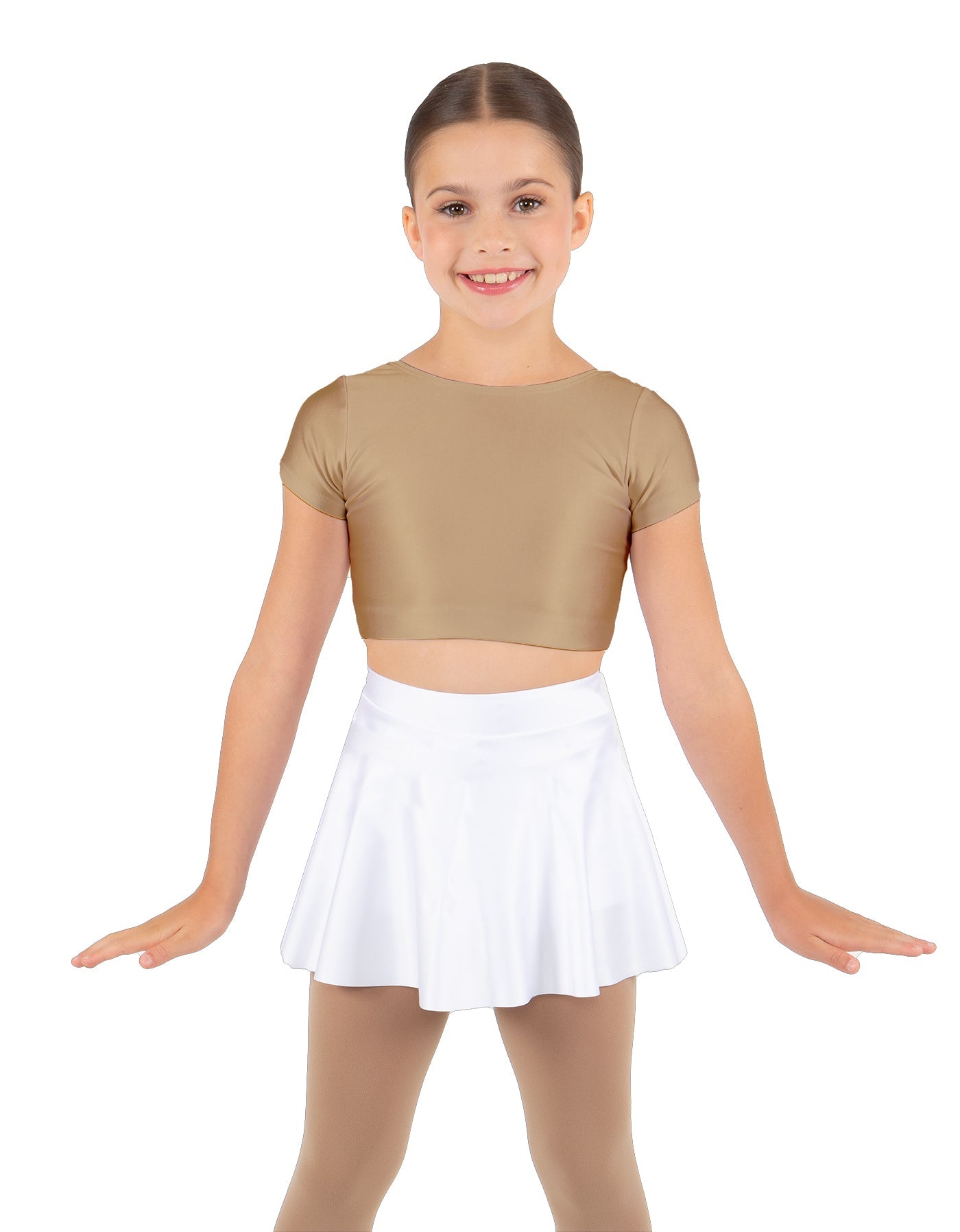 Solid Lycra Cap Sleeve Crop Top