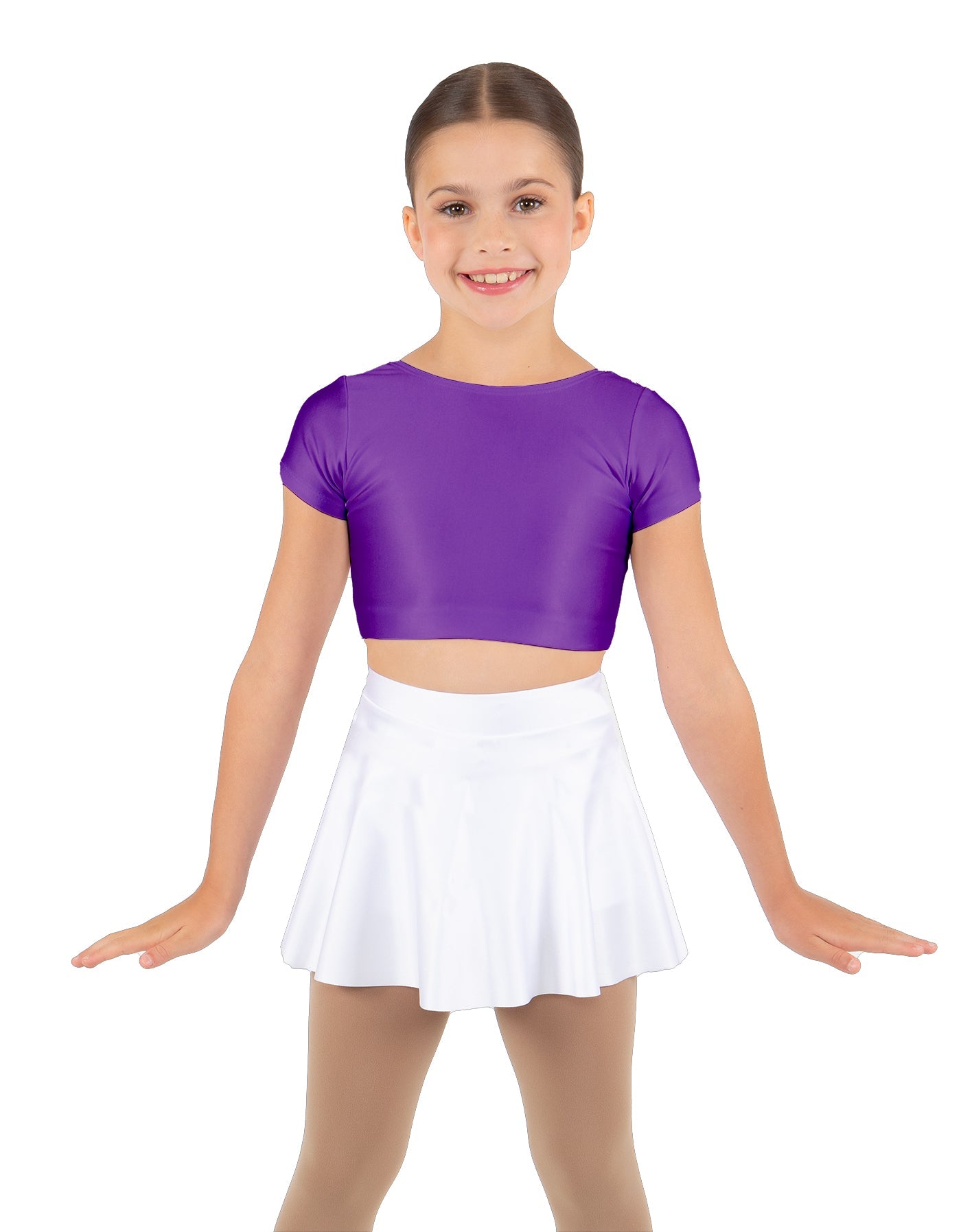 Solid Lycra Cap Sleeve Crop Top