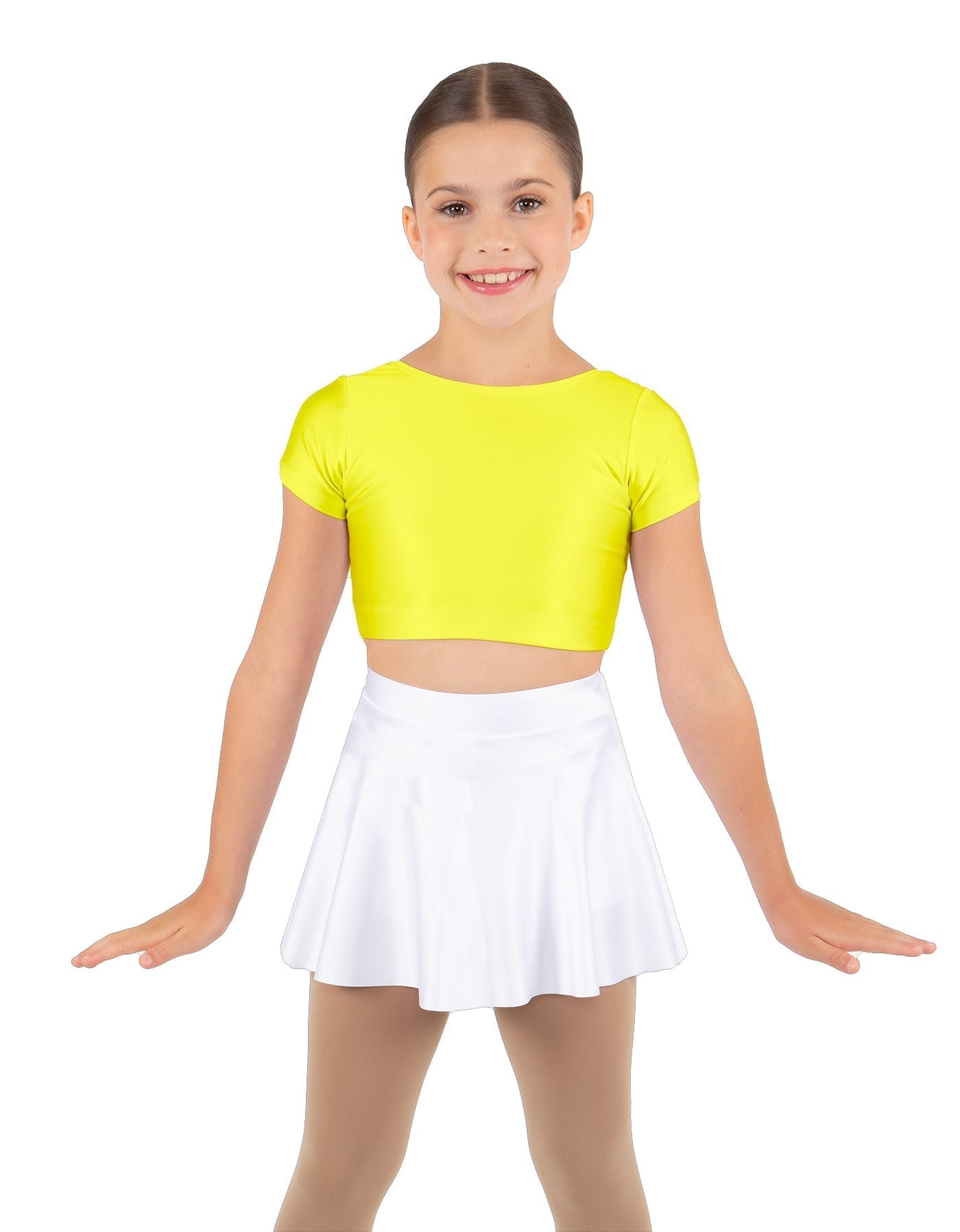 Solid Lycra Cap Sleeve Crop Top