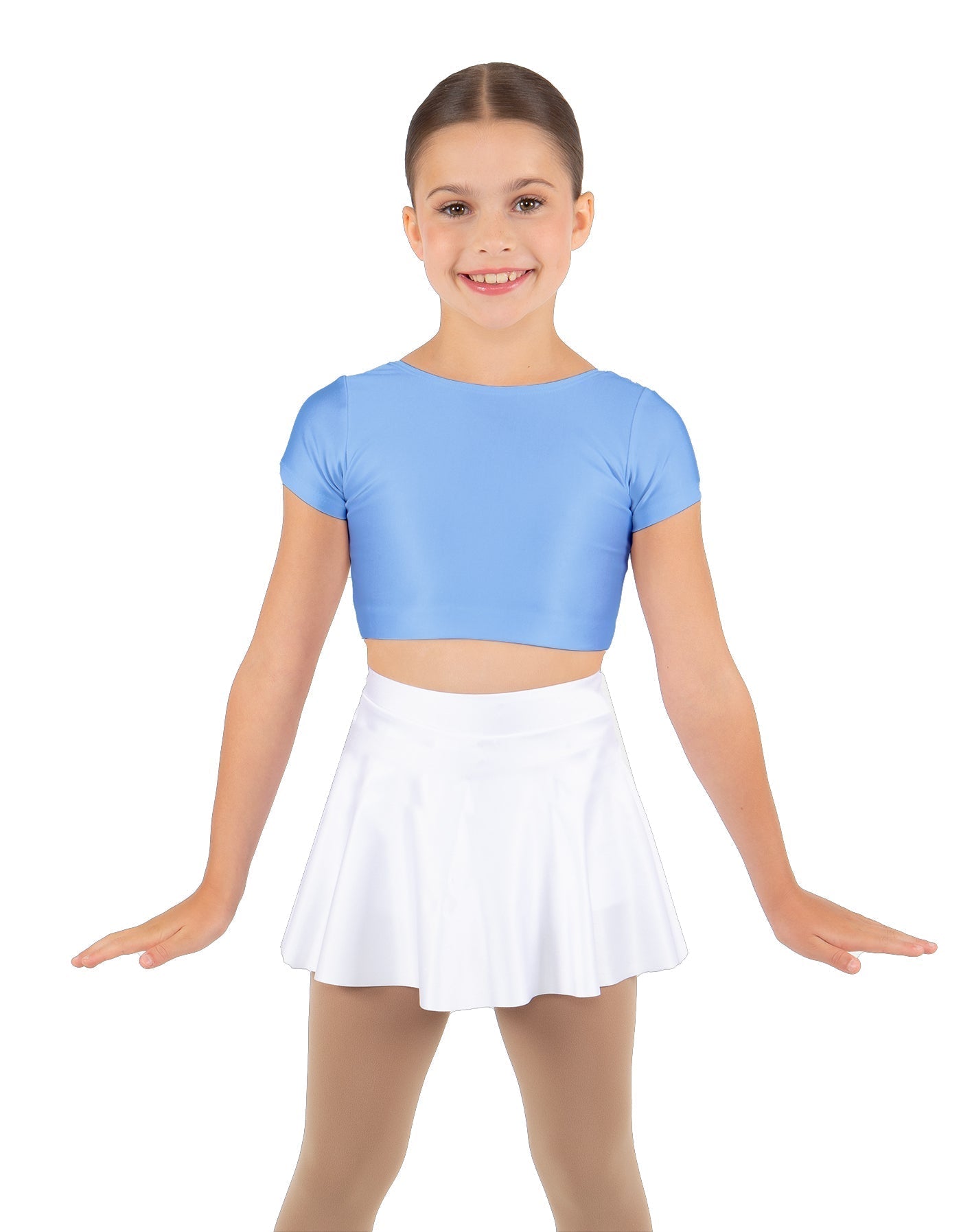 Solid Lycra Cap Sleeve Crop Top