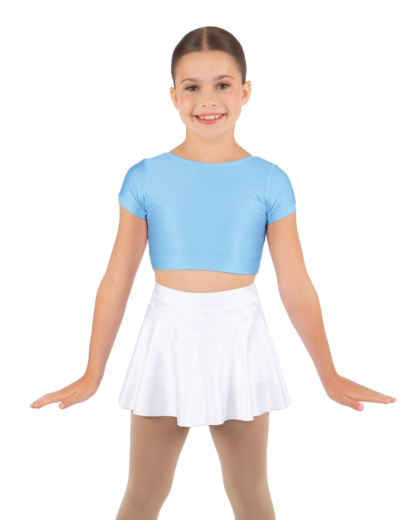 Solid Lycra Cap Sleeve Crop Top