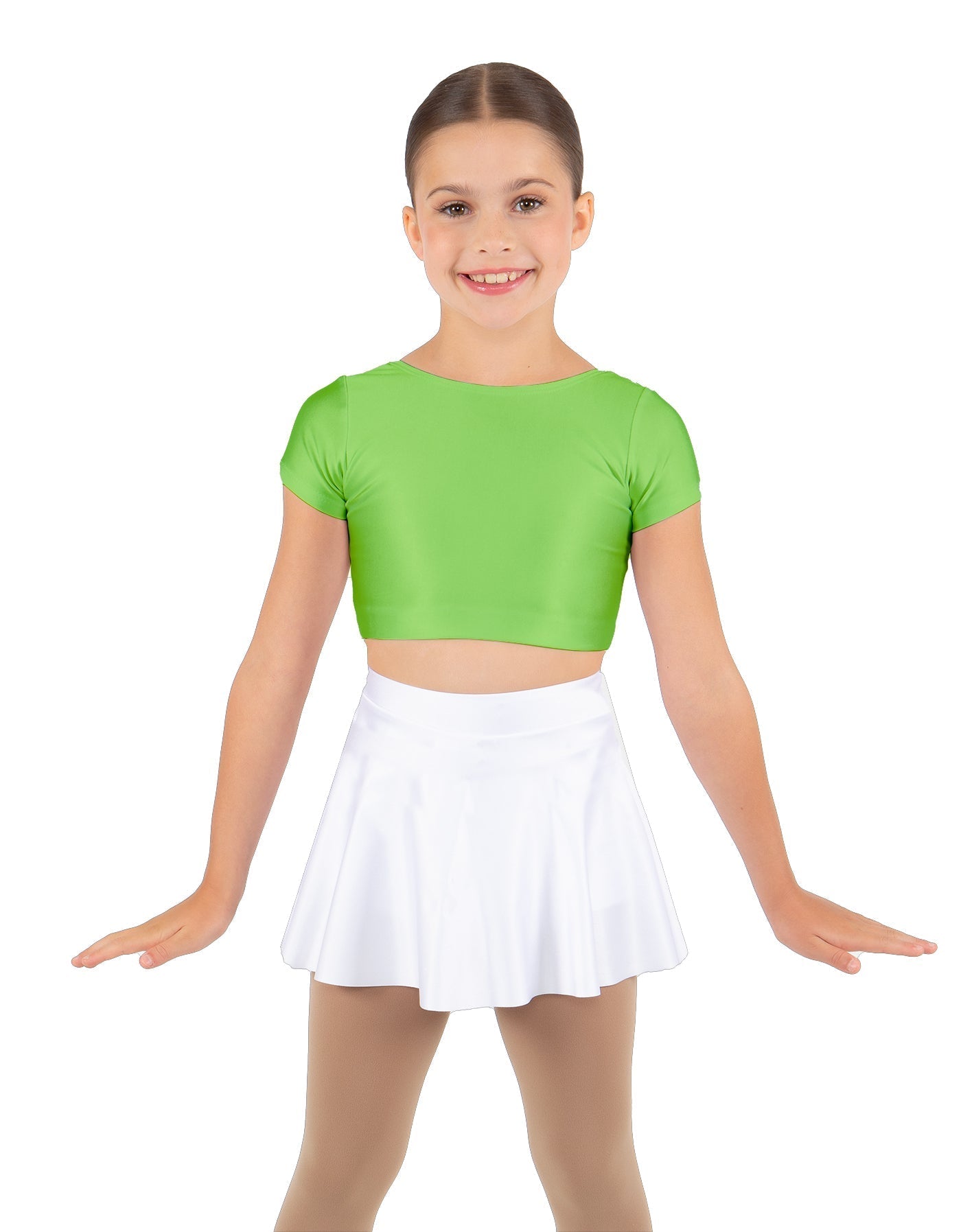 Solid Lycra Cap Sleeve Crop Top