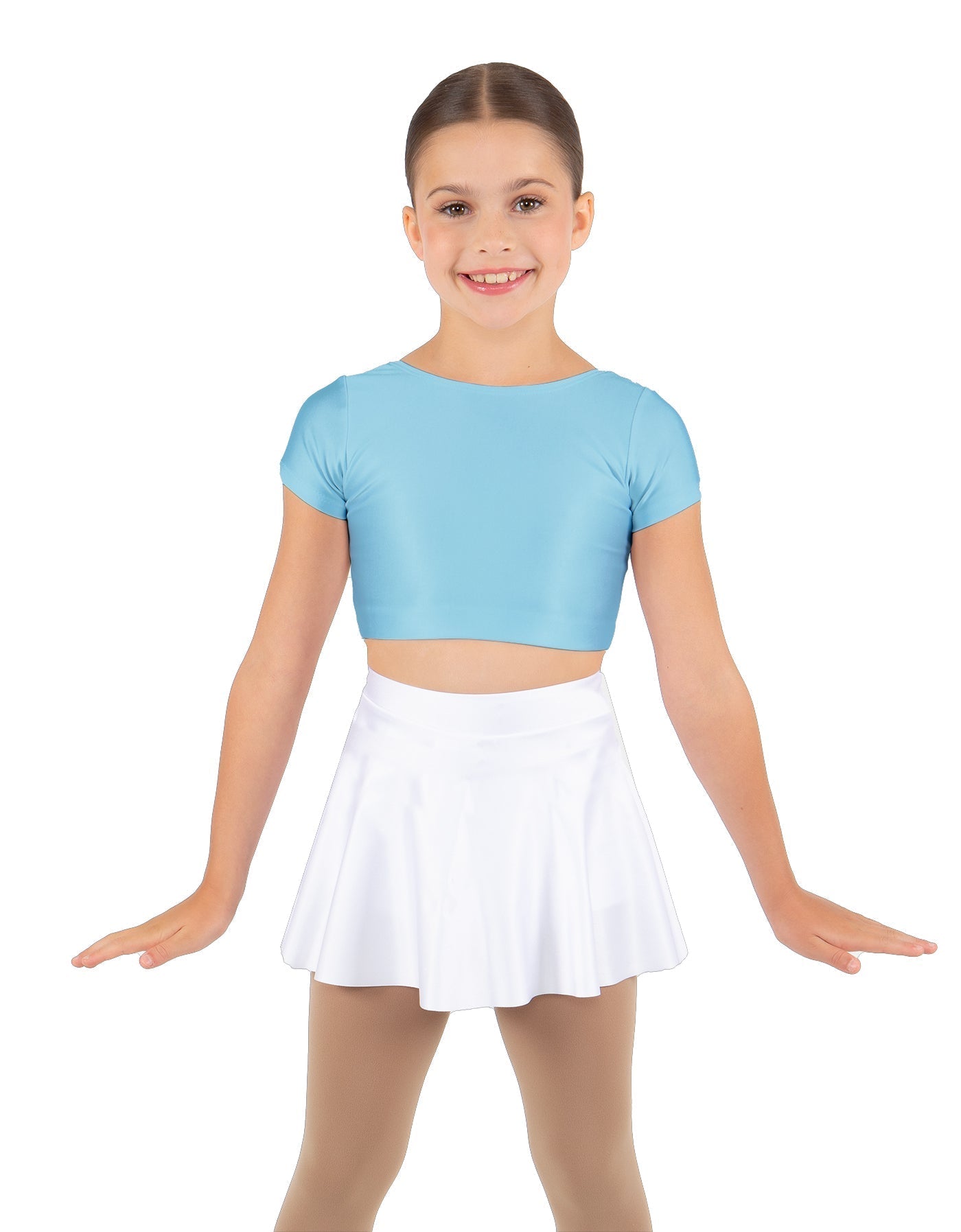 Solid Lycra Cap Sleeve Crop Top