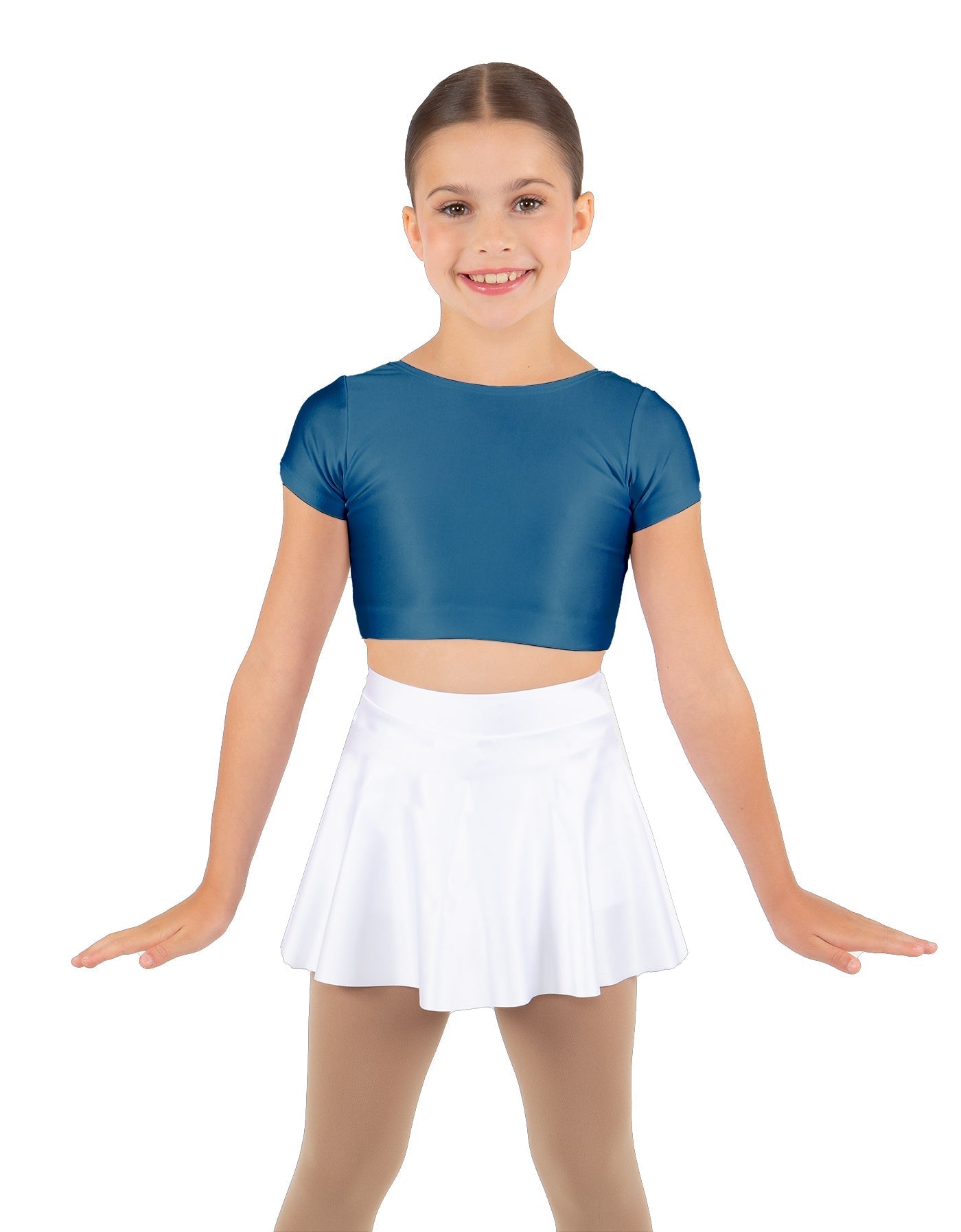 Solid Lycra Cap Sleeve Crop Top