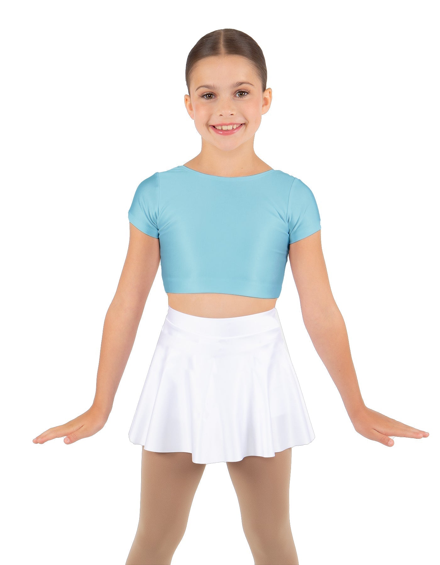Solid Lycra Cap Sleeve Crop Top