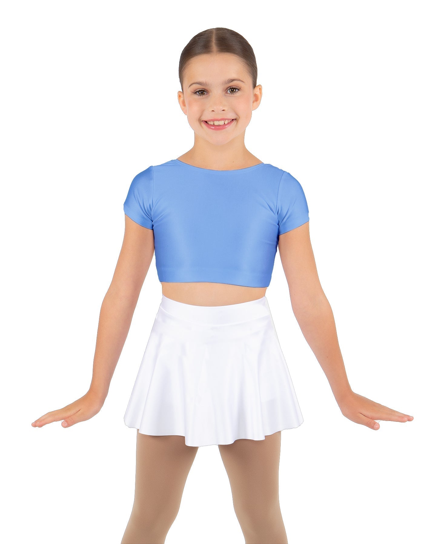 Solid Lycra Cap Sleeve Crop Top