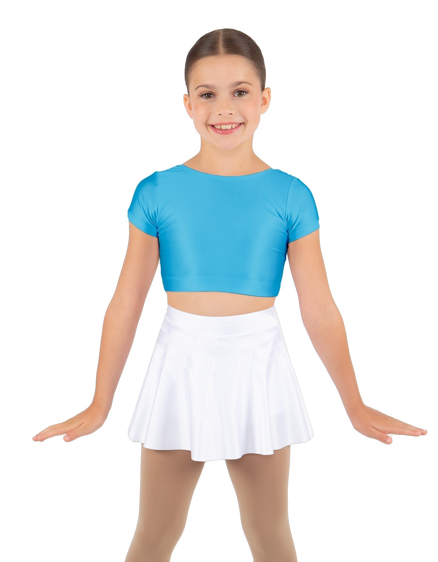 Solid Lycra Cap Sleeve Crop Top