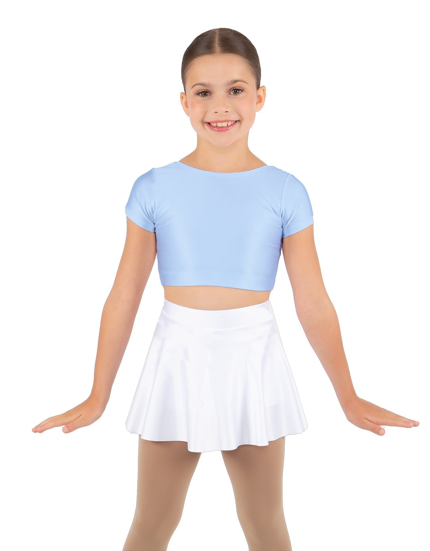 Solid Lycra Cap Sleeve Crop Top