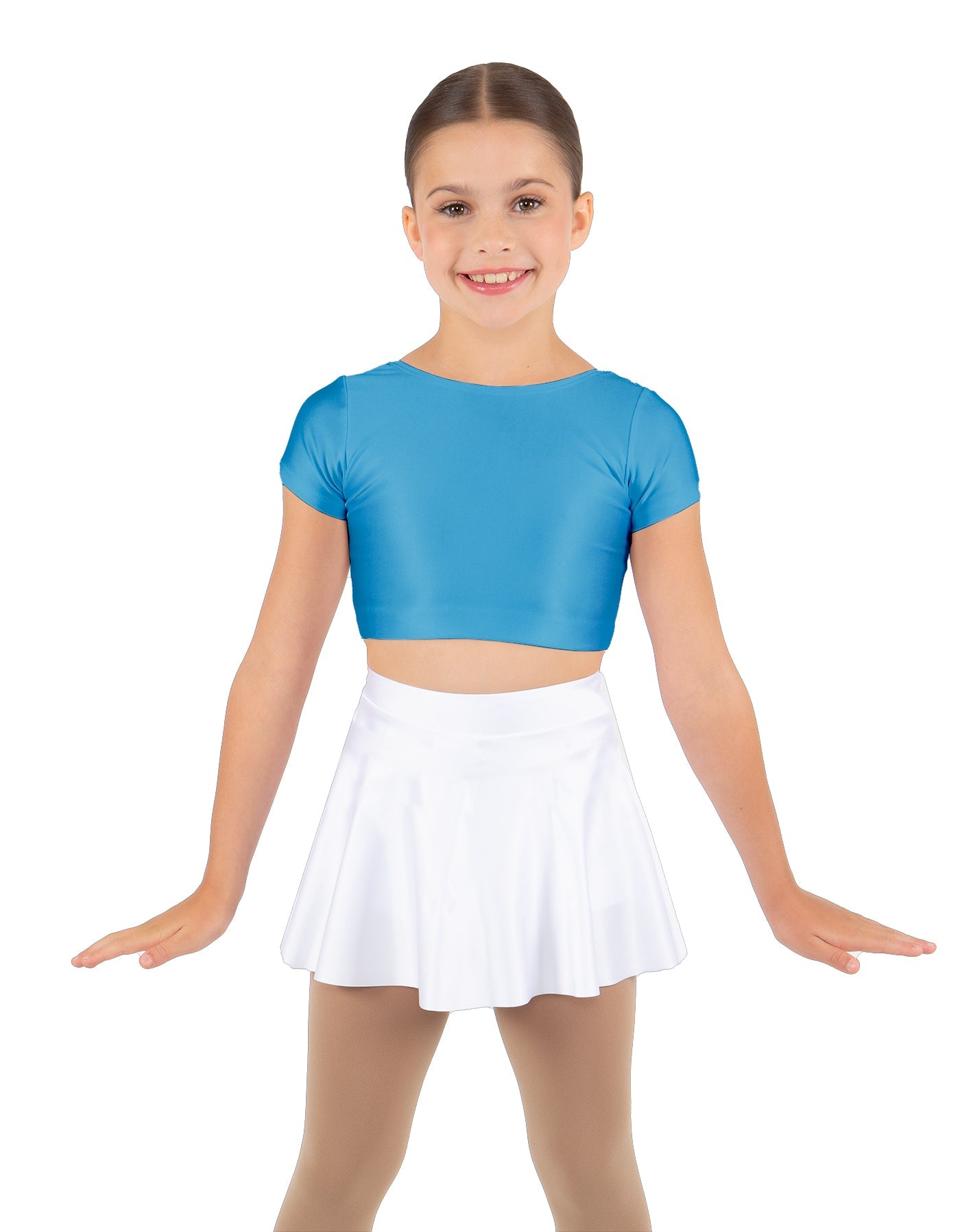Solid Lycra Cap Sleeve Crop Top