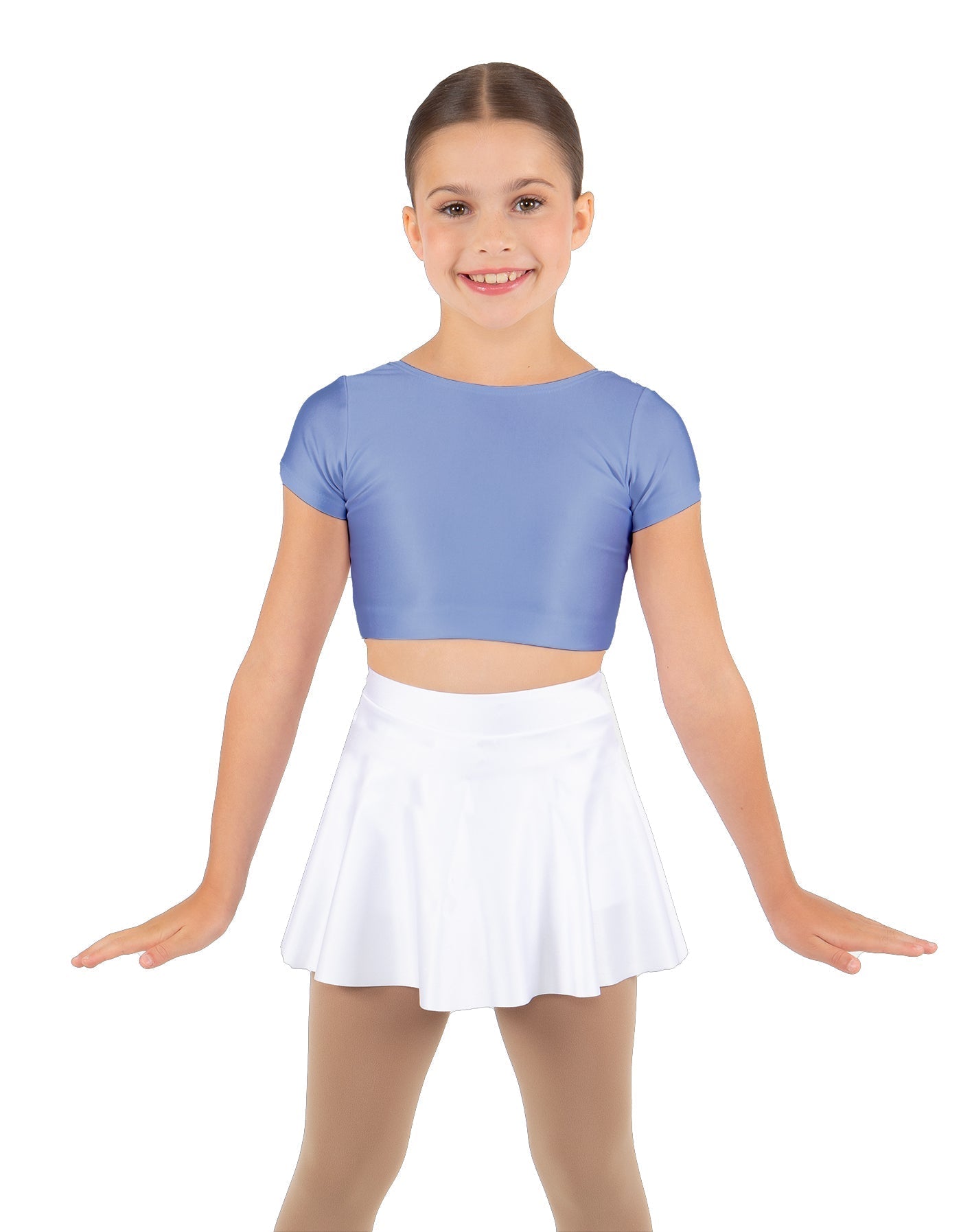 Solid Lycra Cap Sleeve Crop Top