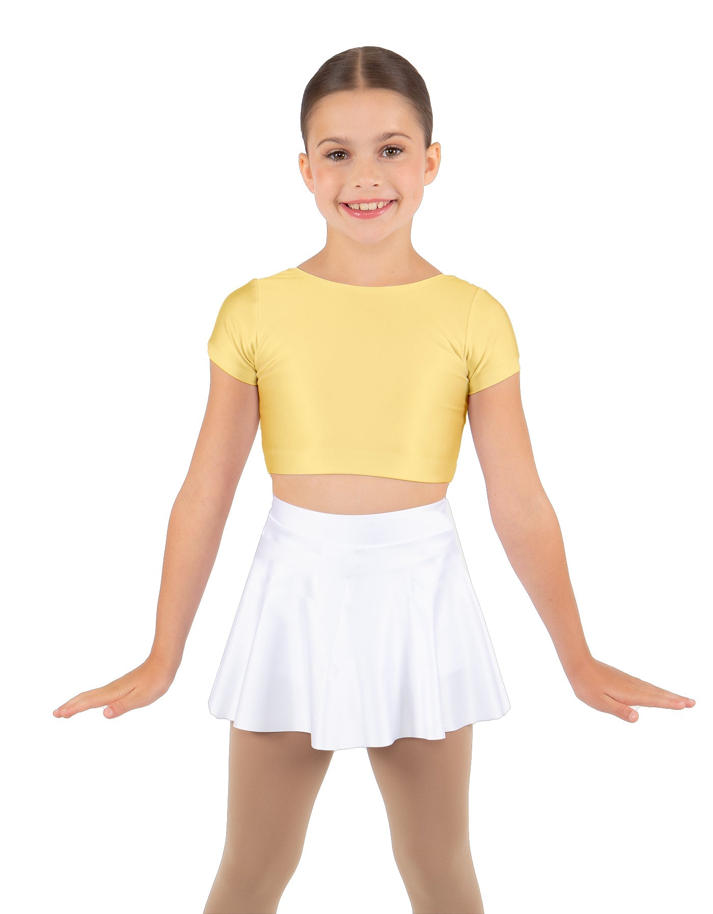 Solid Lycra Cap Sleeve Crop Top