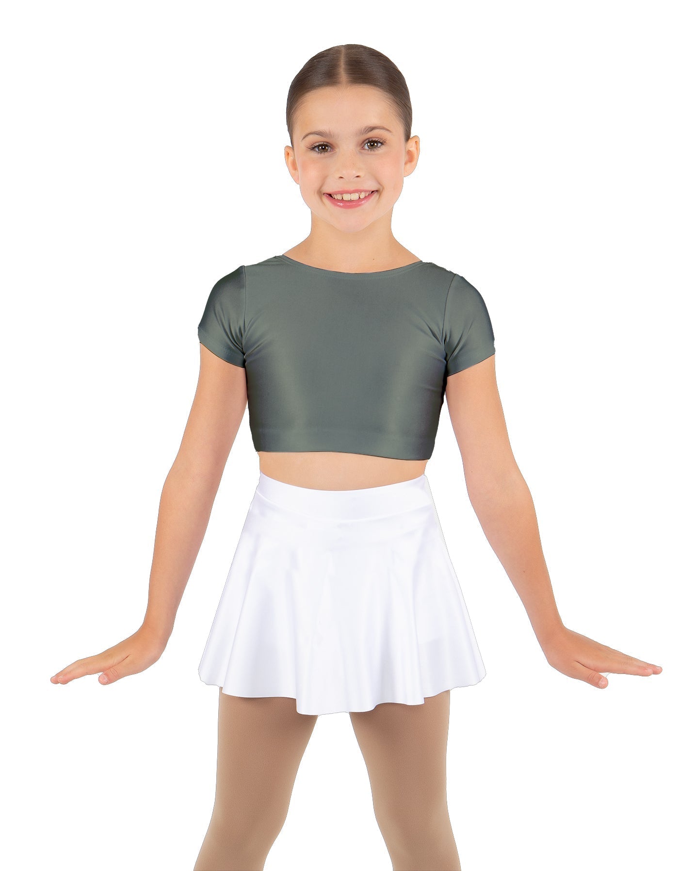 Solid Lycra Cap Sleeve Crop Top