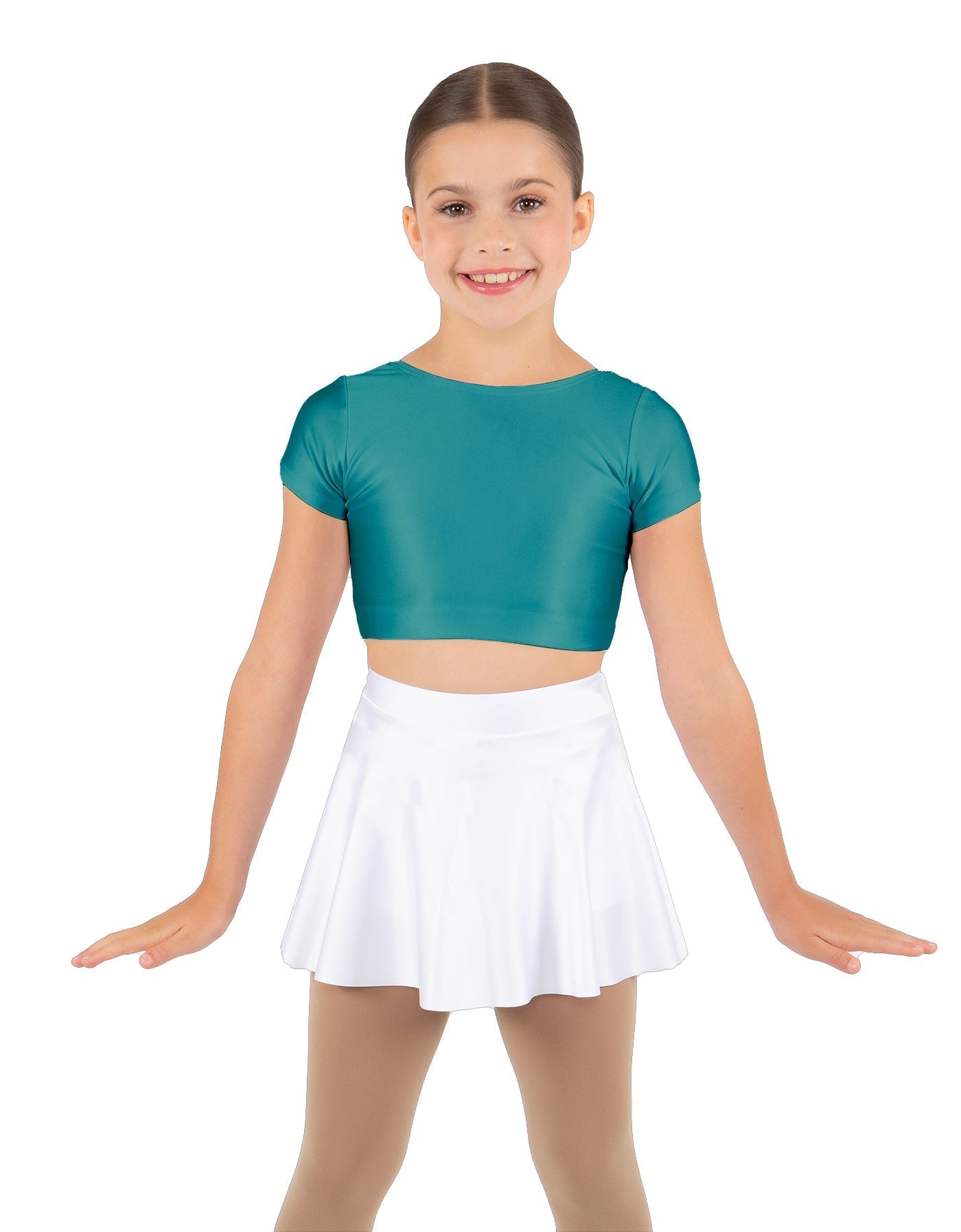 Solid Lycra Cap Sleeve Crop Top
