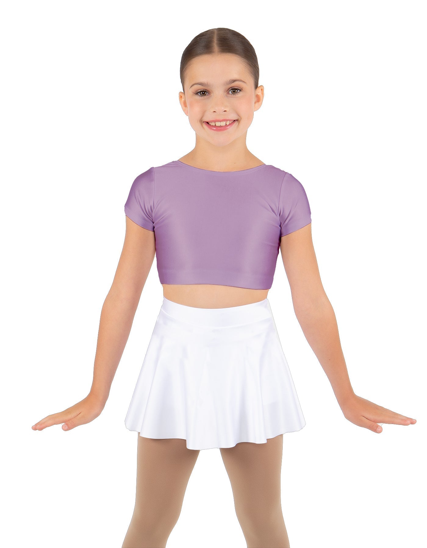 Solid Lycra Cap Sleeve Crop Top