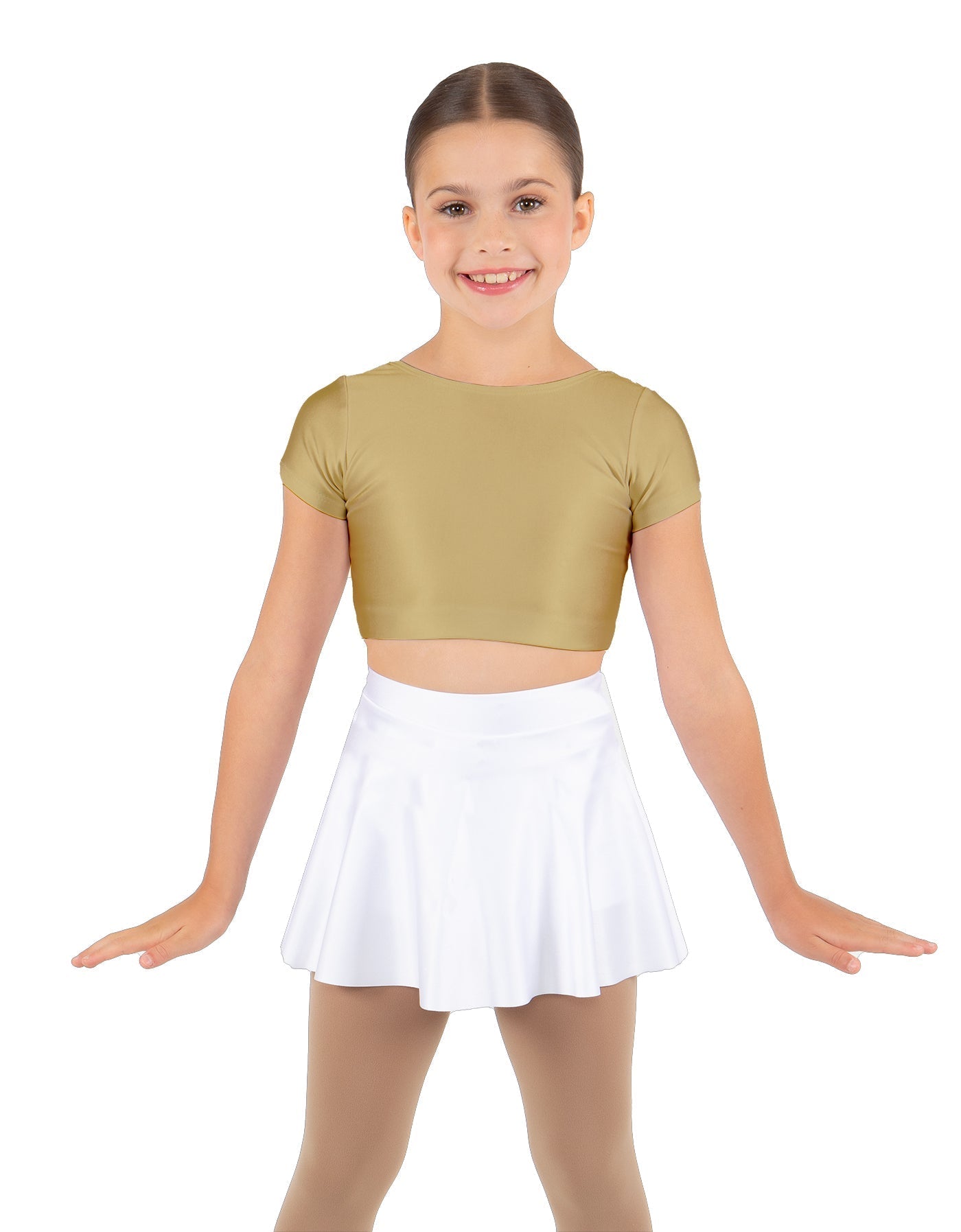 Solid Lycra Cap Sleeve Crop Top