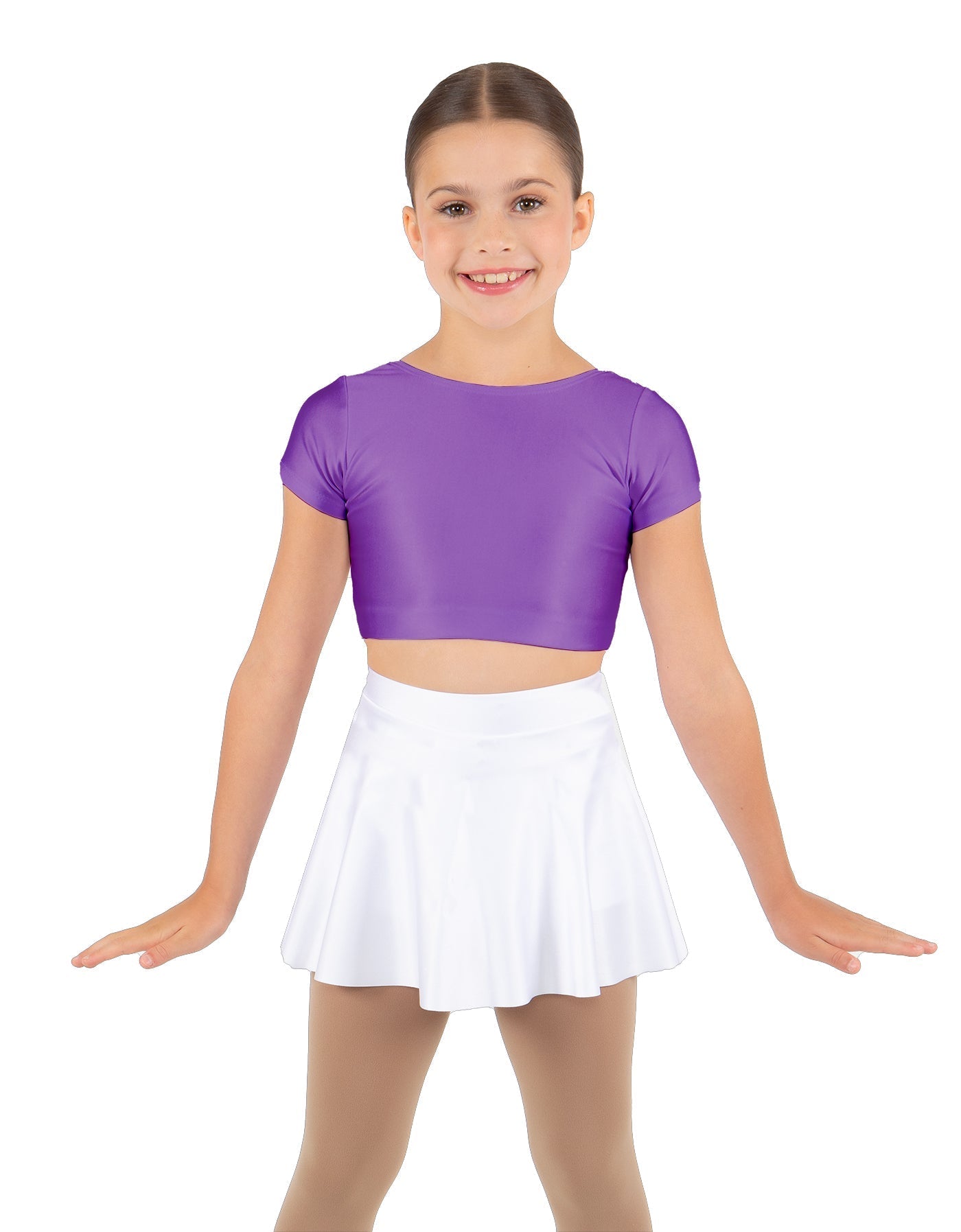 Solid Lycra Cap Sleeve Crop Top