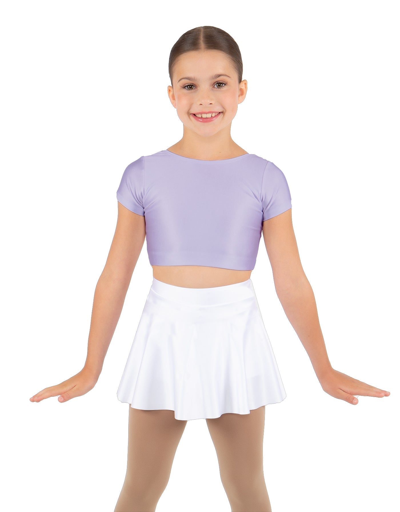 Solid Lycra Cap Sleeve Crop Top
