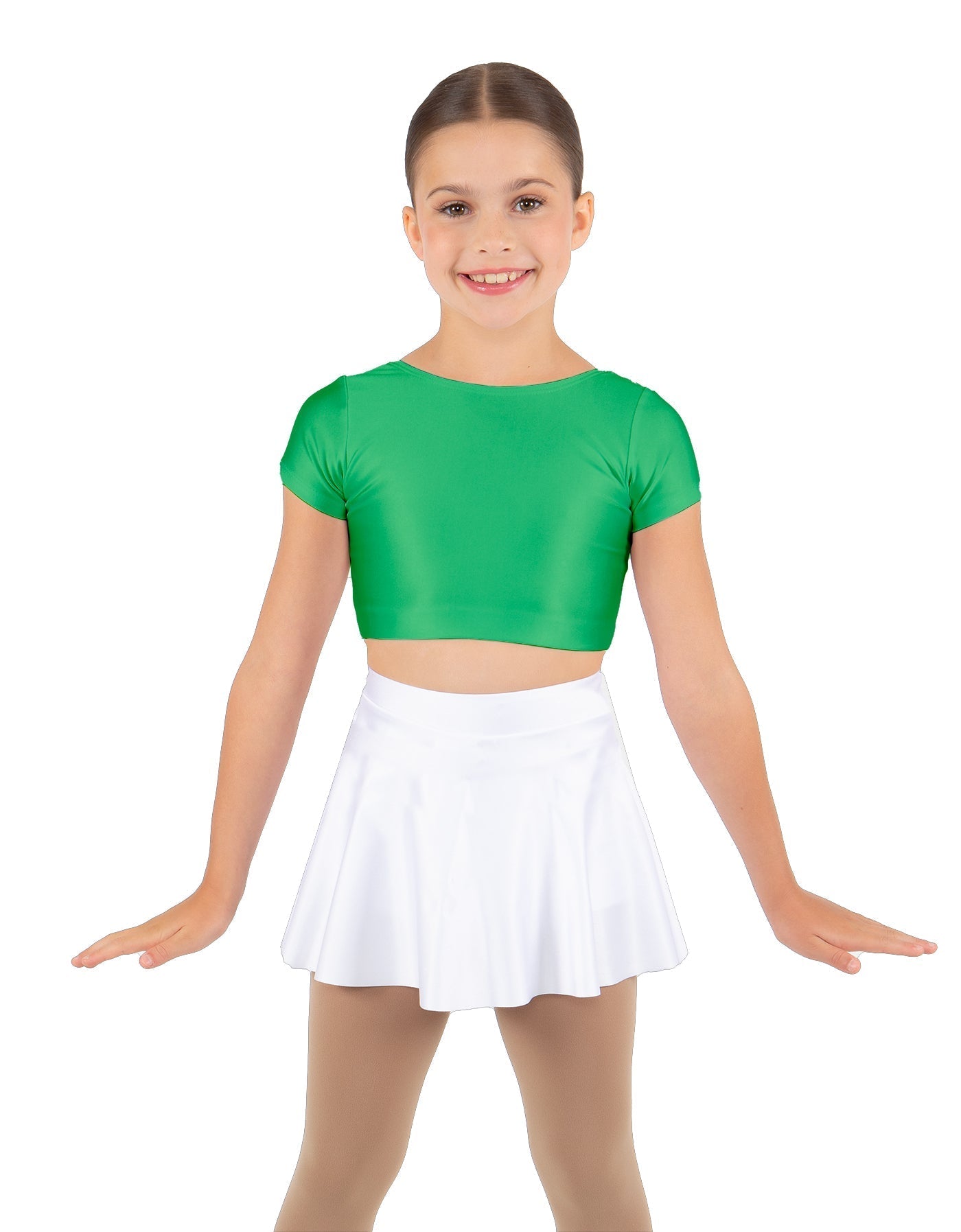 Solid Lycra Cap Sleeve Crop Top