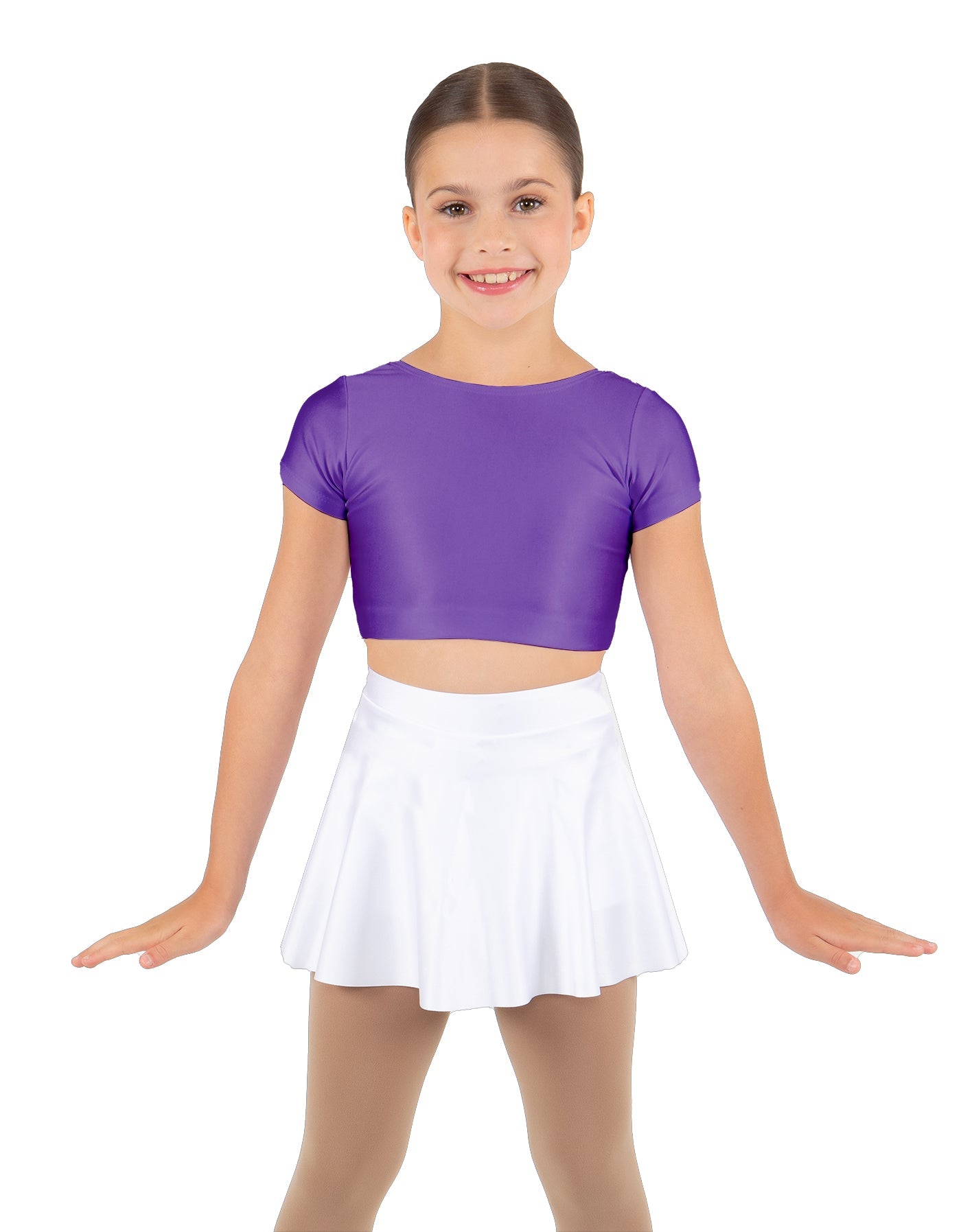 Solid Lycra Cap Sleeve Crop Top