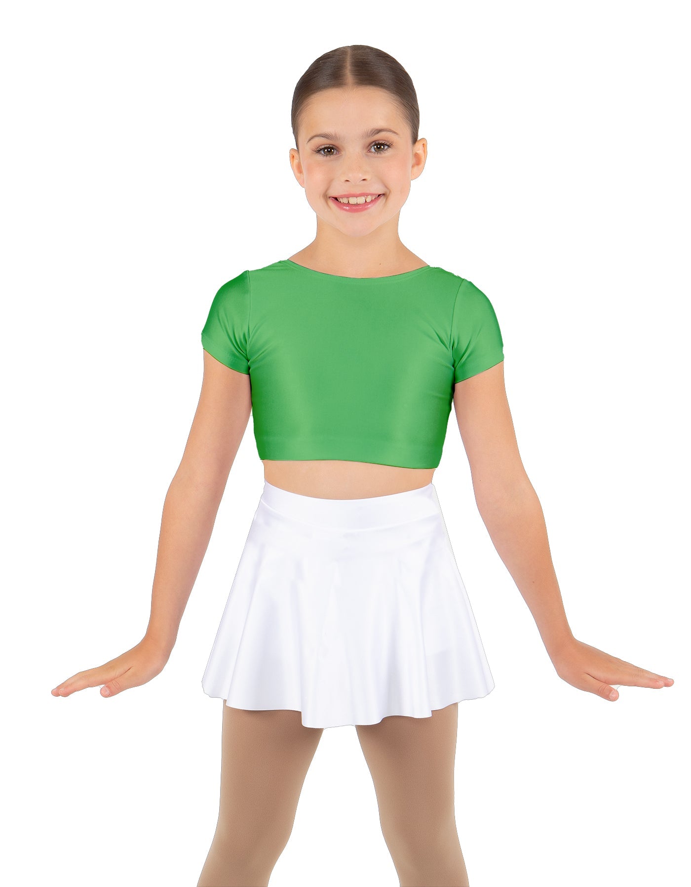 Solid Lycra Cap Sleeve Crop Top