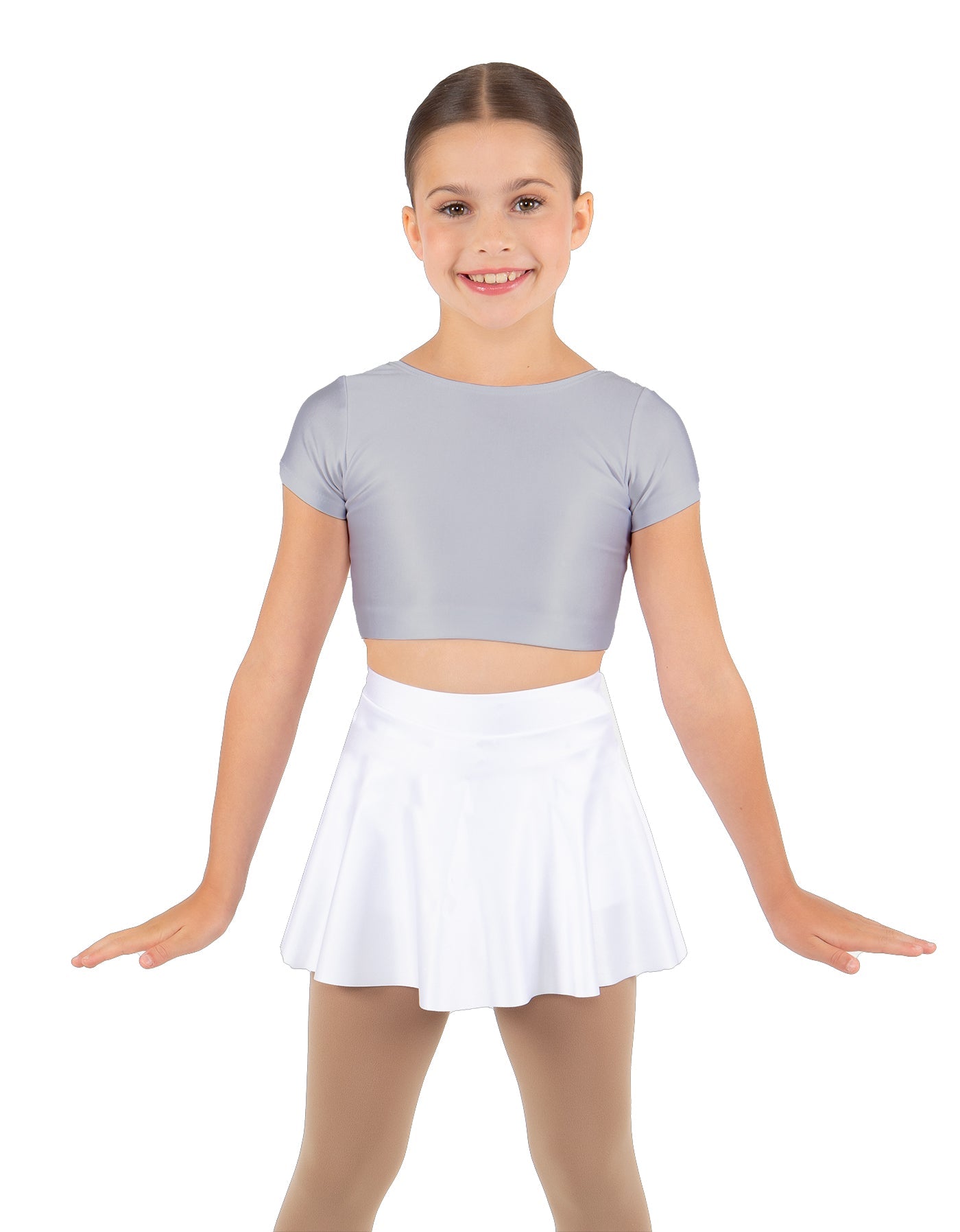 Solid Lycra Cap Sleeve Crop Top