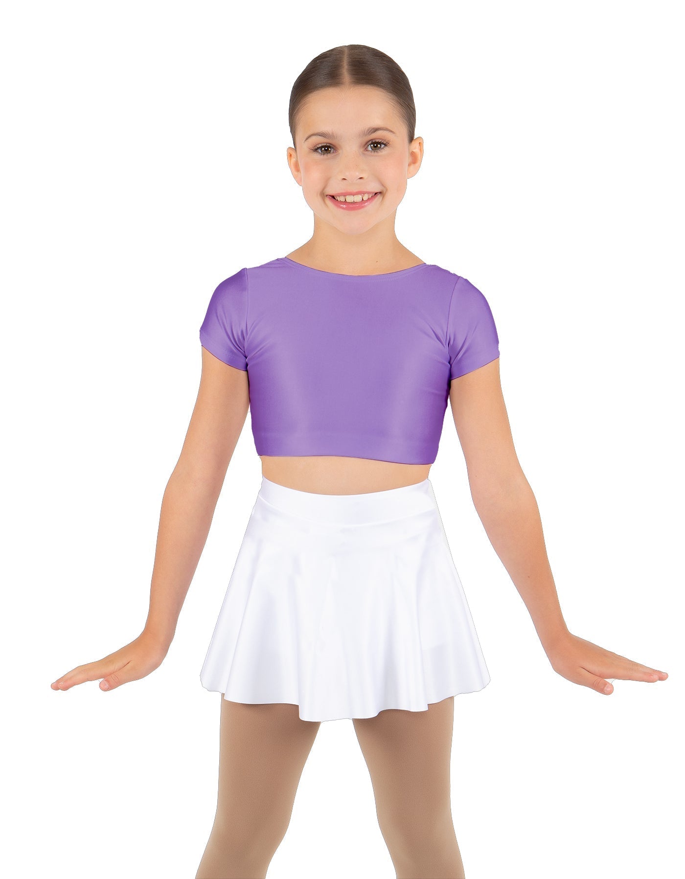 Solid Lycra Cap Sleeve Crop Top
