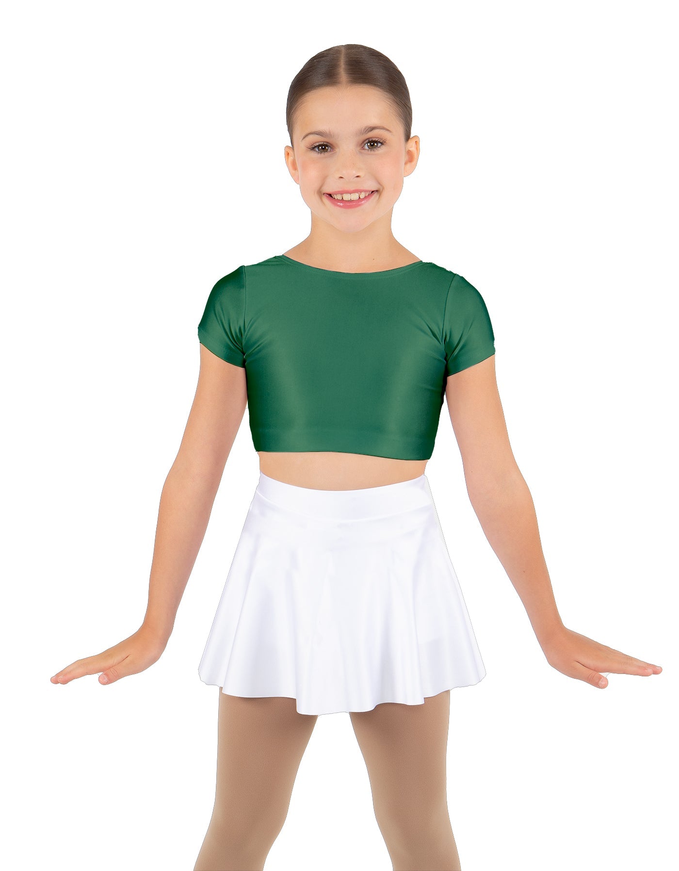 Solid Lycra Cap Sleeve Crop Top