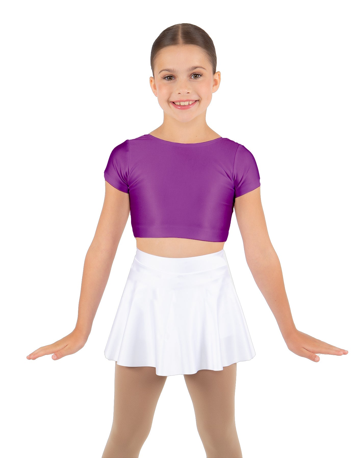 Solid Lycra Cap Sleeve Crop Top