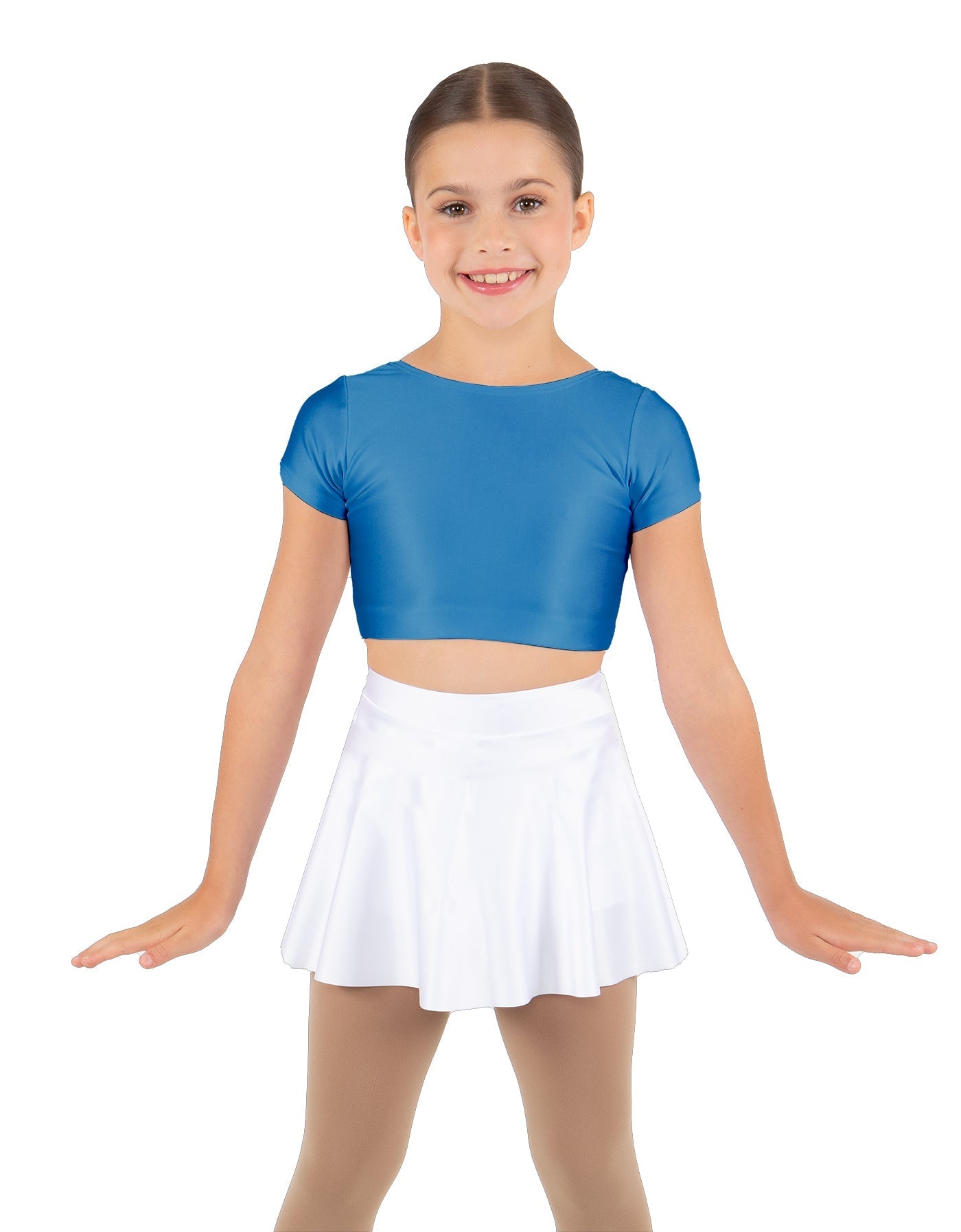 Solid Lycra Cap Sleeve Crop Top