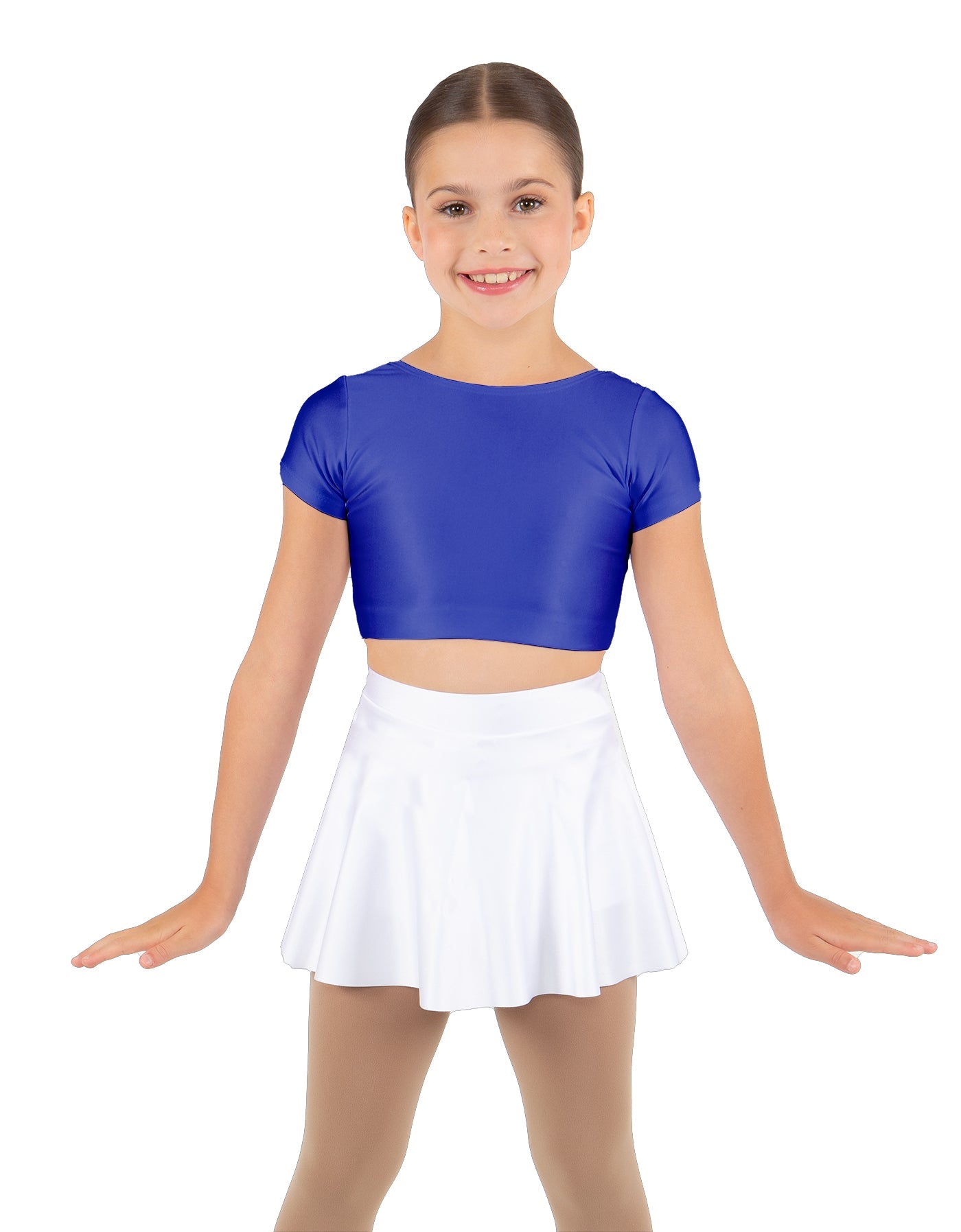 Solid Lycra Cap Sleeve Crop Top