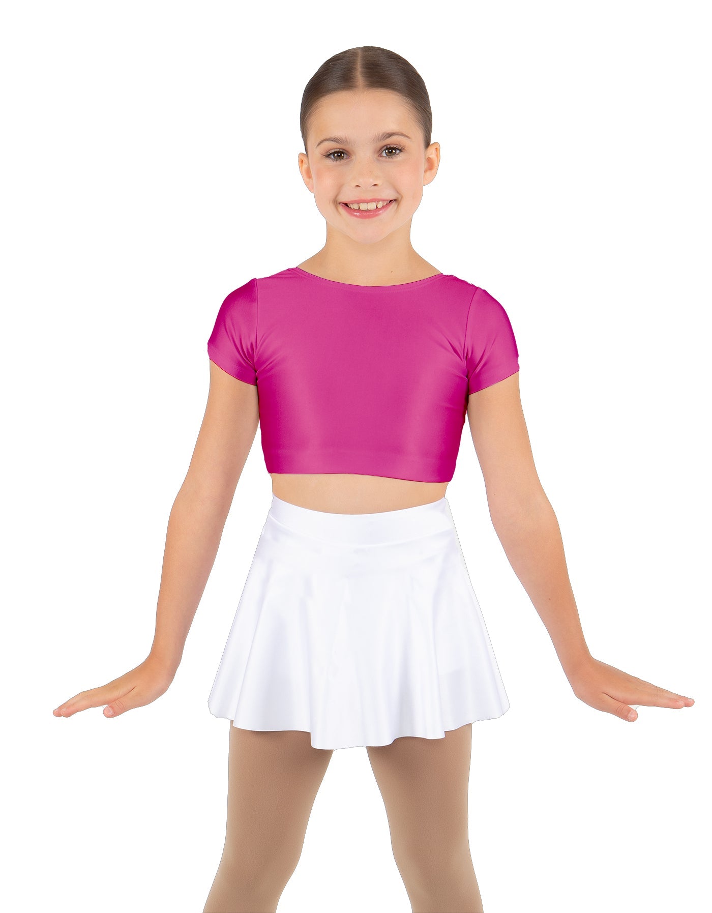 Solid Lycra Cap Sleeve Crop Top