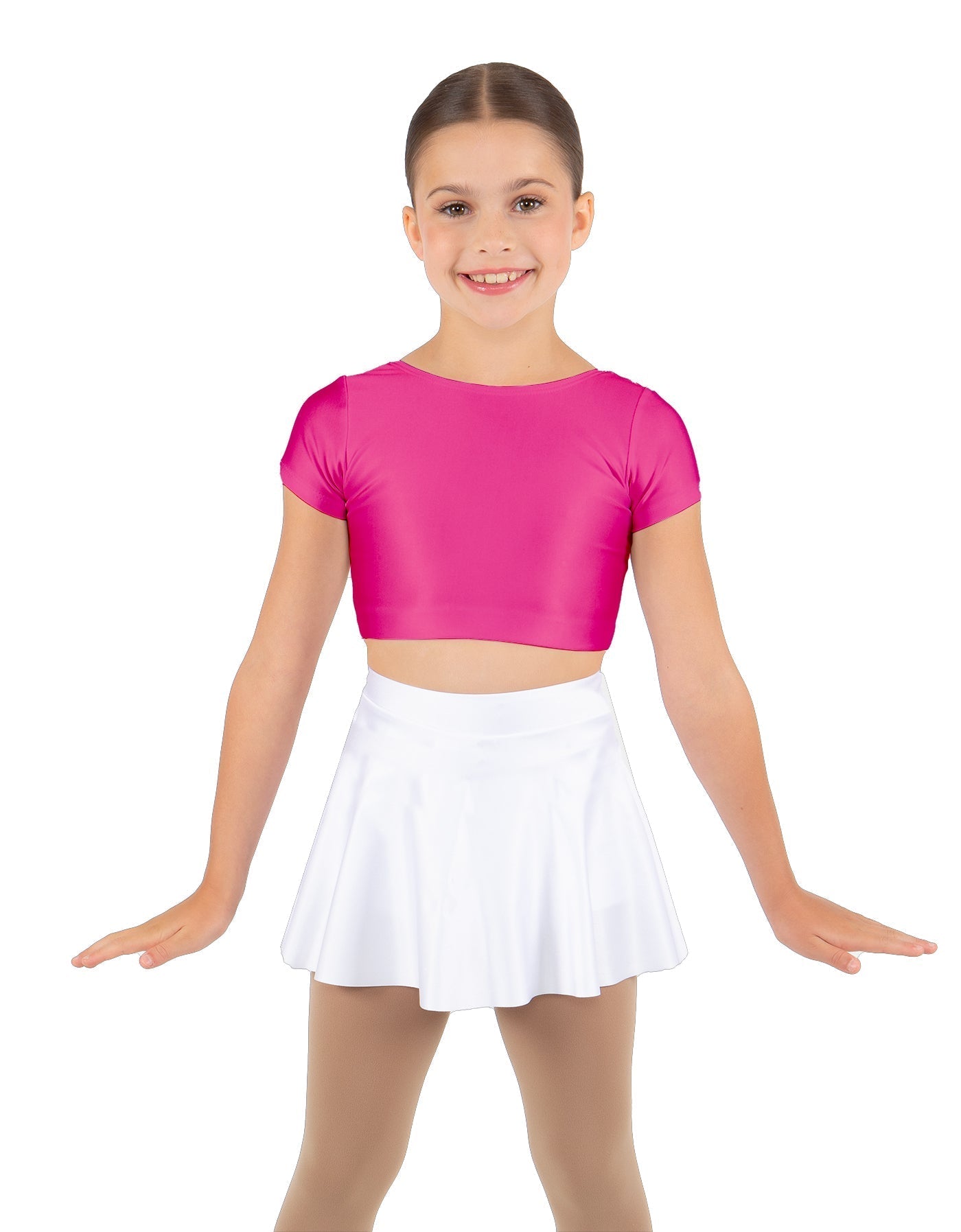 Solid Lycra Cap Sleeve Crop Top