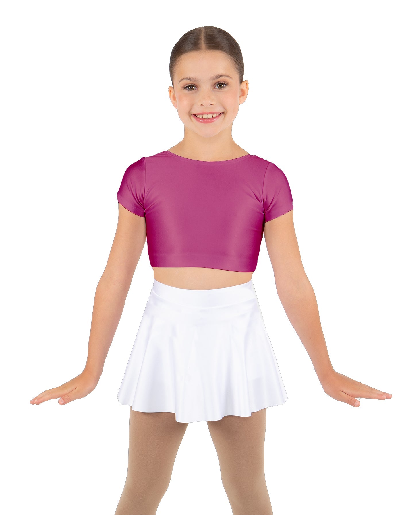 Solid Lycra Cap Sleeve Crop Top