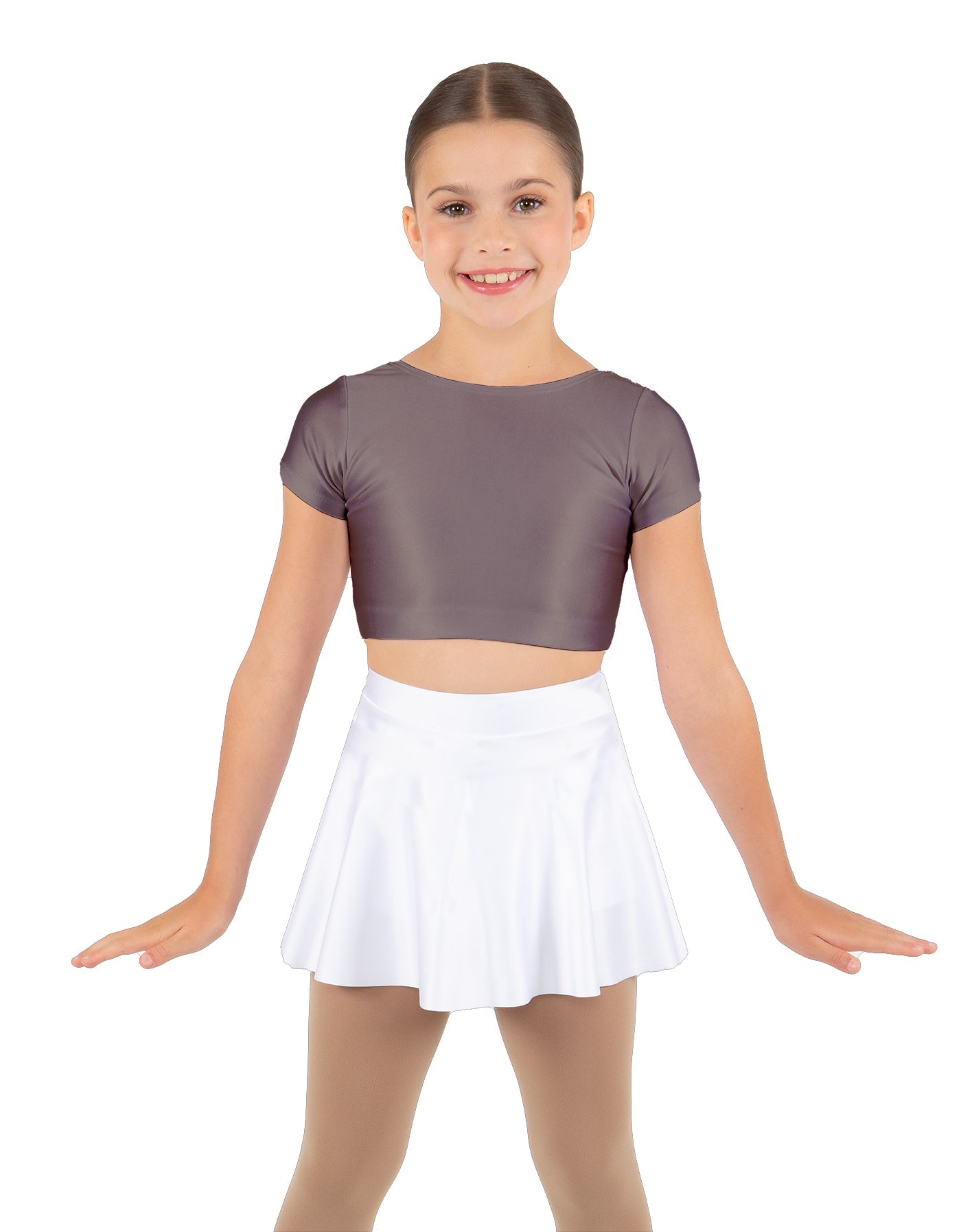 Solid Lycra Cap Sleeve Crop Top