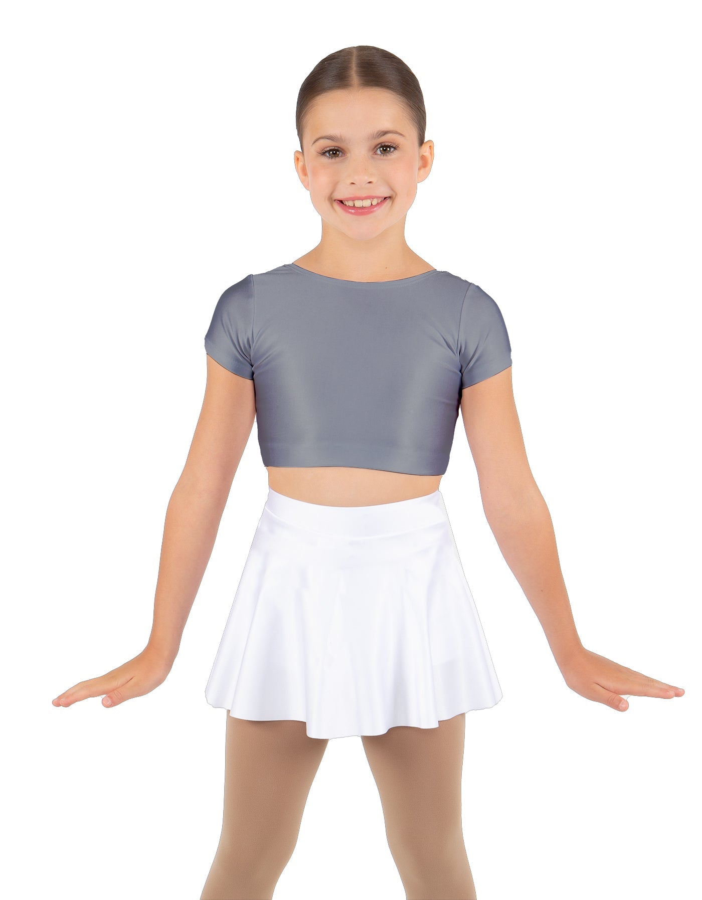 Solid Lycra Cap Sleeve Crop Top