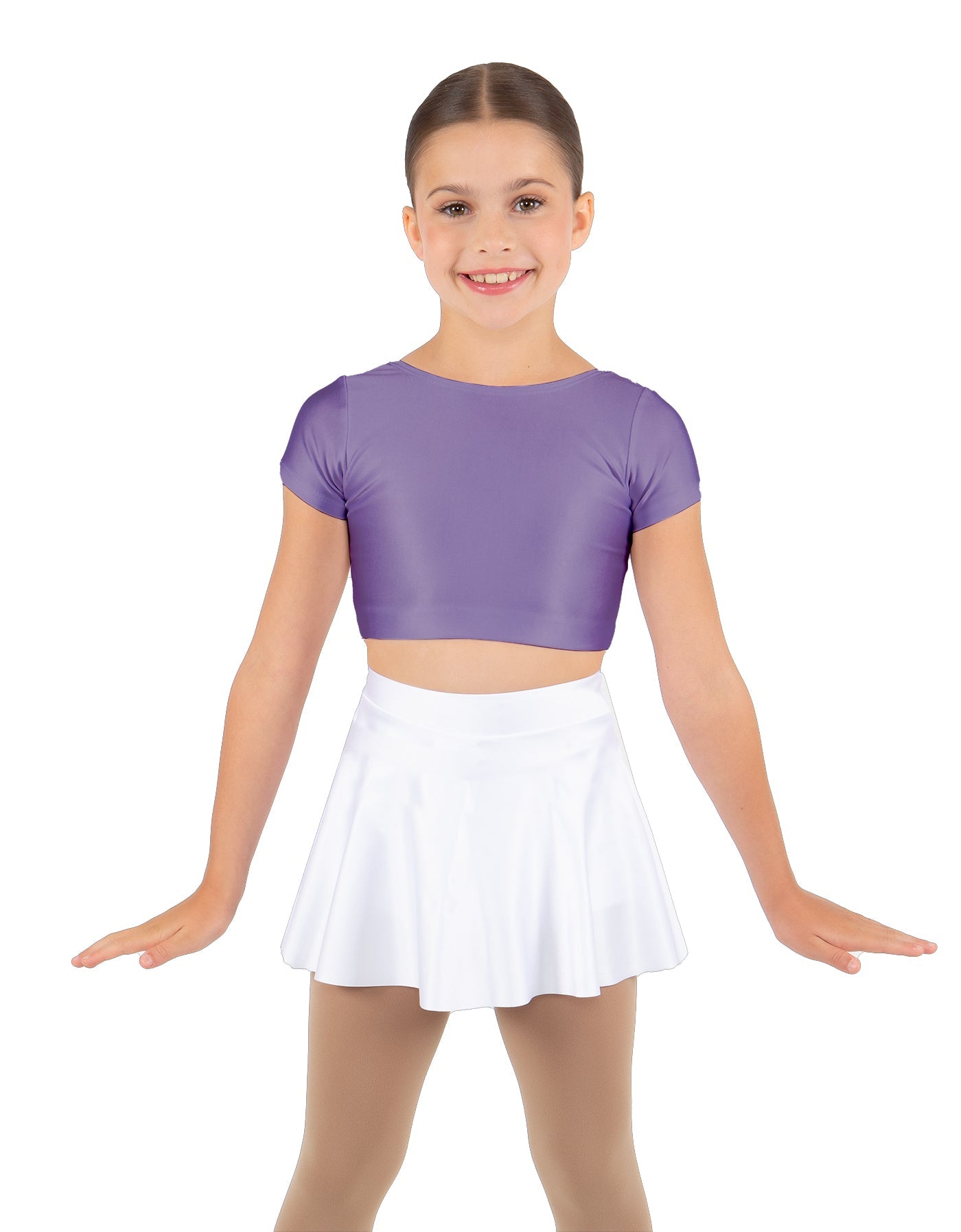 Solid Lycra Cap Sleeve Crop Top