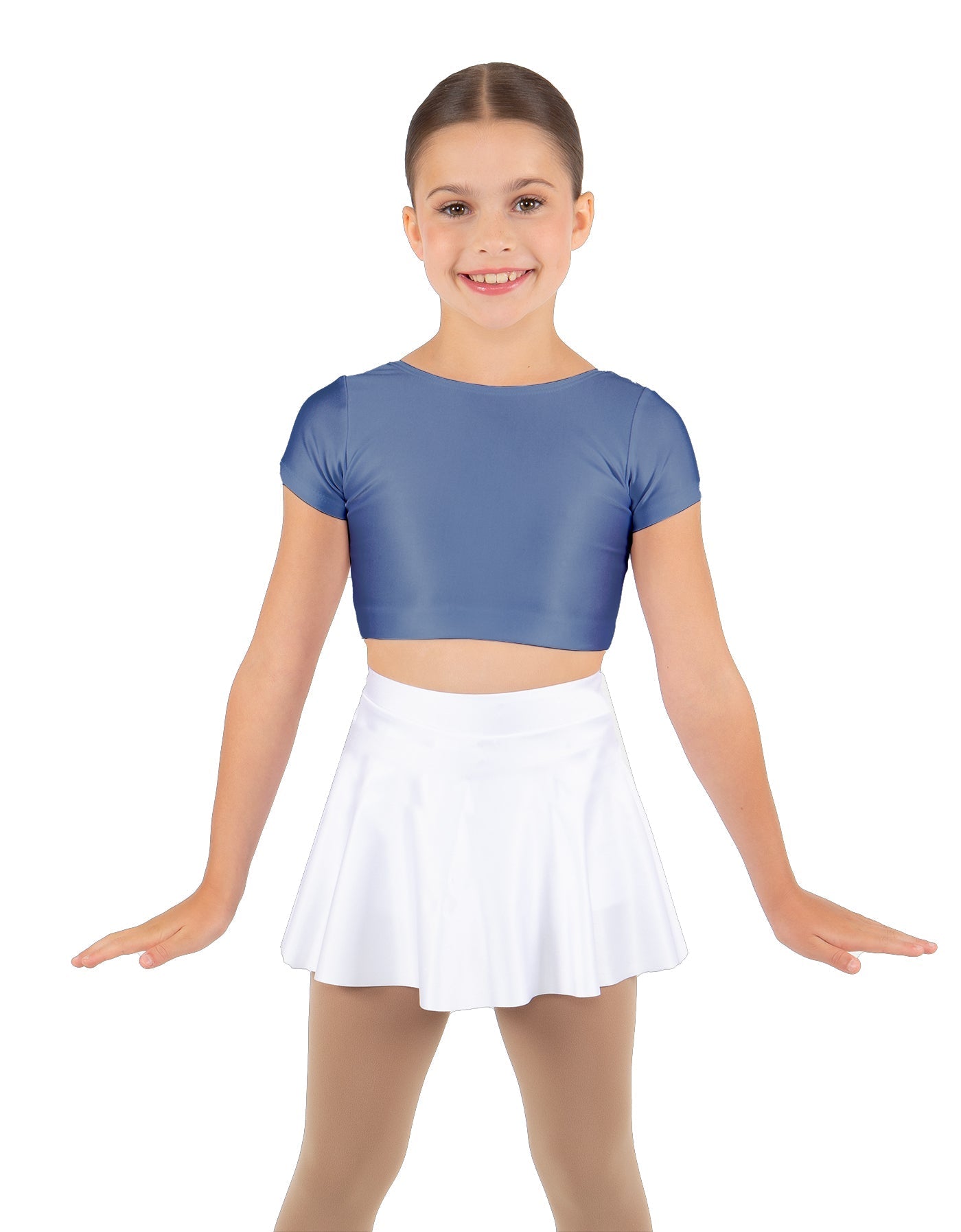 Solid Lycra Cap Sleeve Crop Top