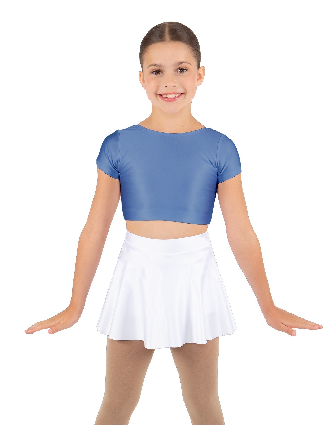 Solid Lycra Cap Sleeve Crop Top