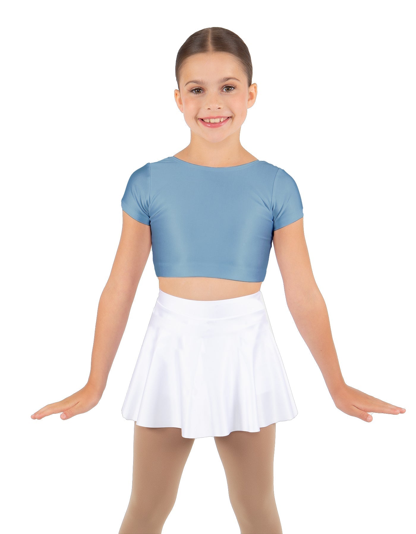 Solid Lycra Cap Sleeve Crop Top