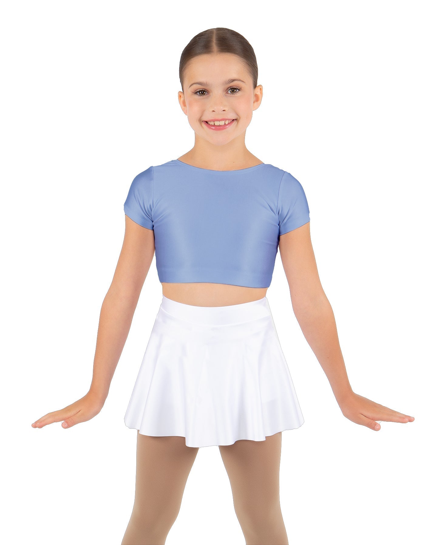 Solid Lycra Cap Sleeve Crop Top