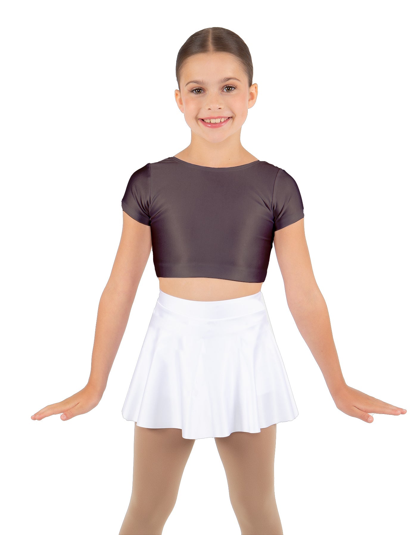 Solid Lycra Cap Sleeve Crop Top