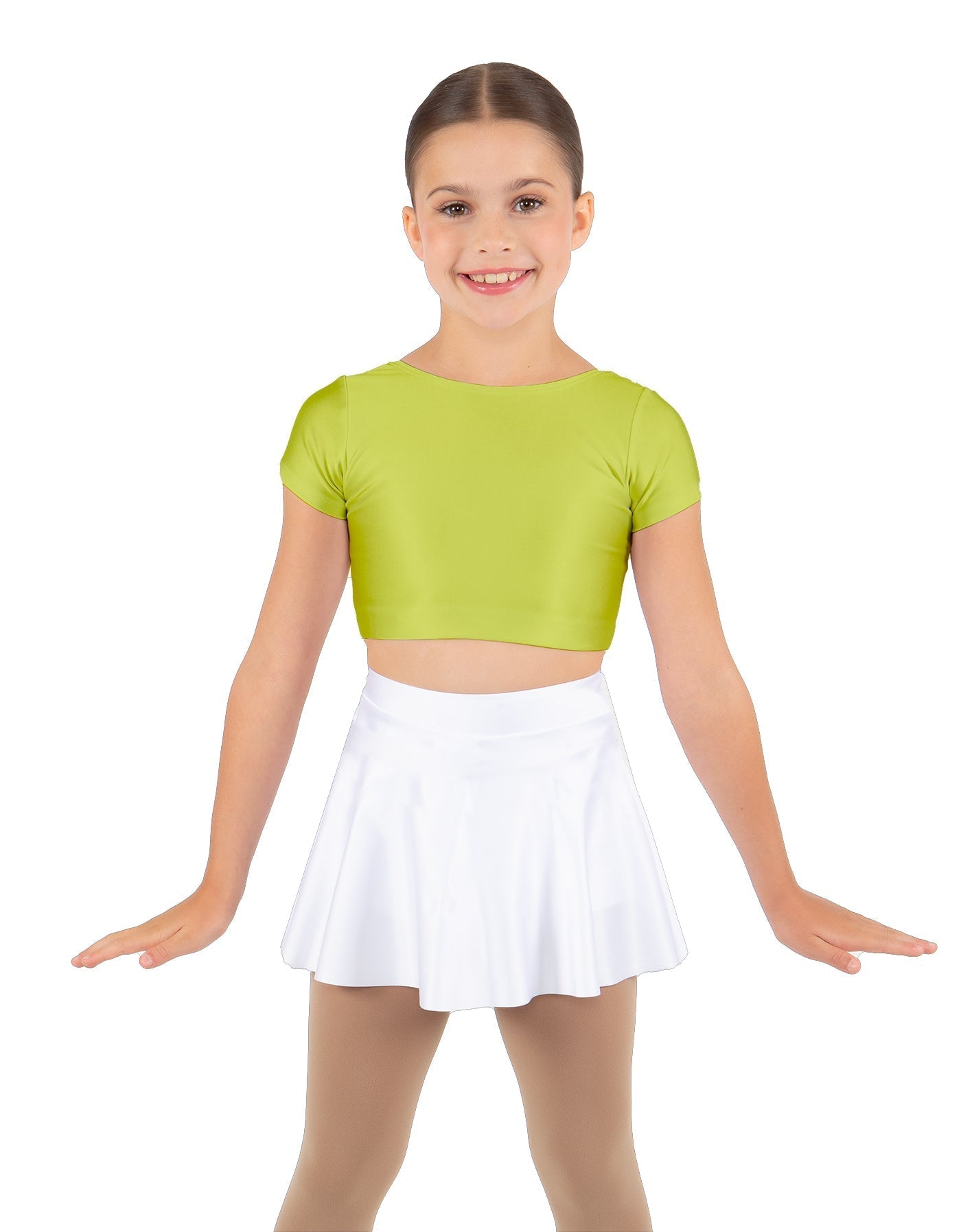 Solid Lycra Cap Sleeve Crop Top