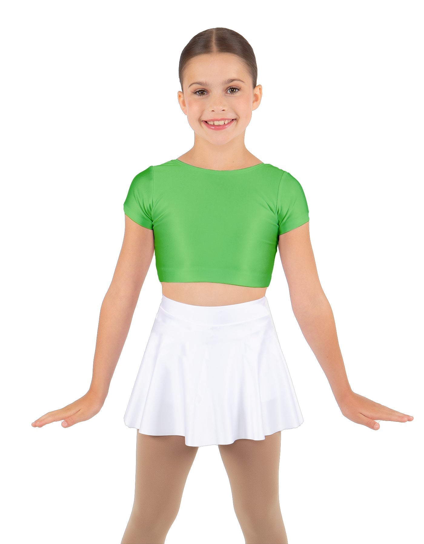 Solid Lycra Cap Sleeve Crop Top