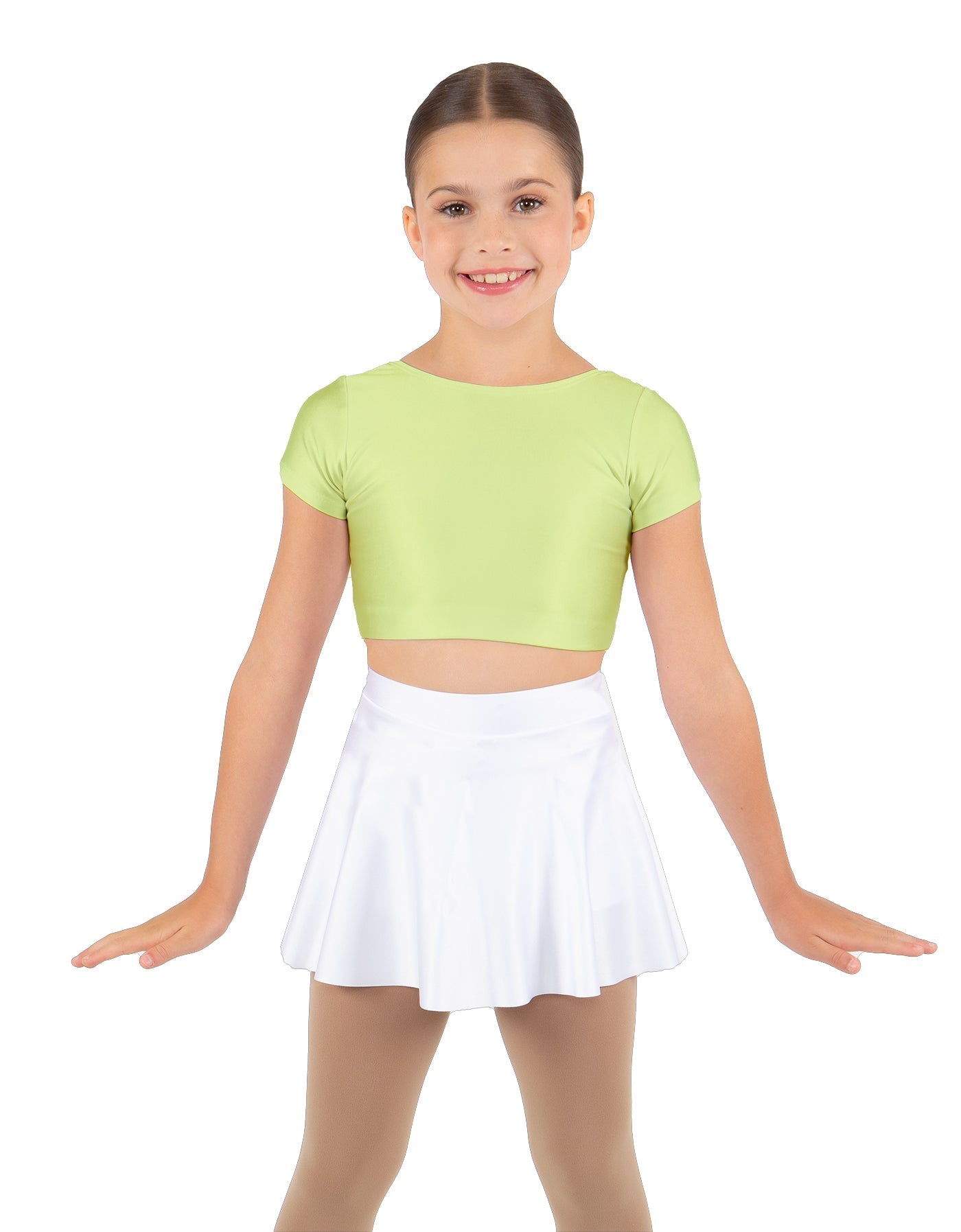 Solid Lycra Cap Sleeve Crop Top