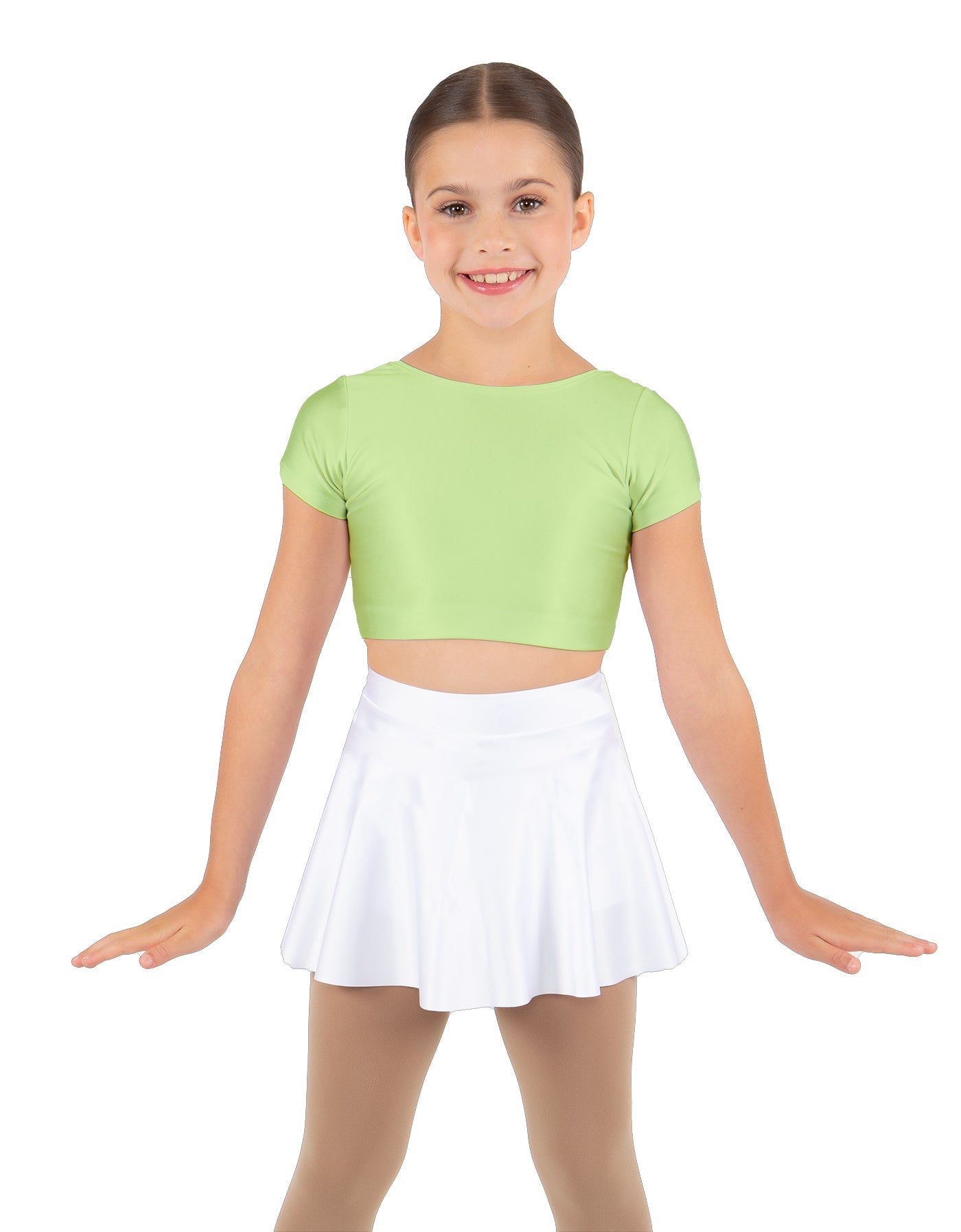 Solid Lycra Cap Sleeve Crop Top