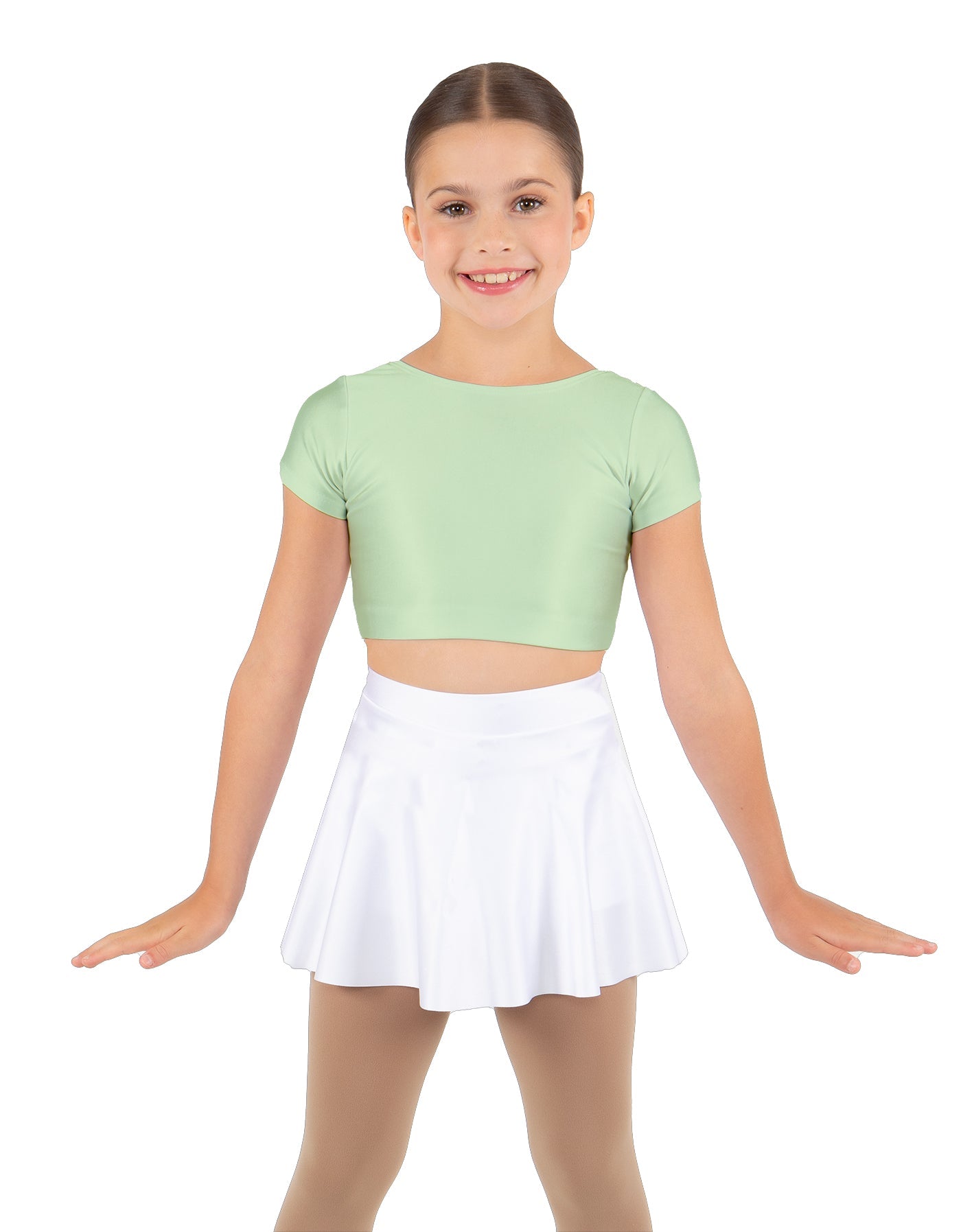 Solid Lycra Cap Sleeve Crop Top