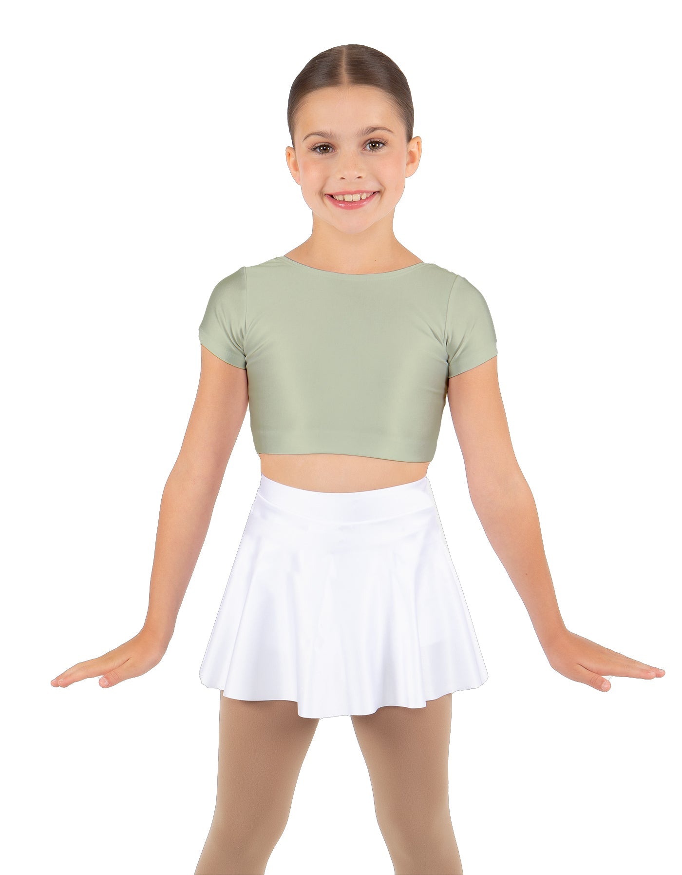 Solid Lycra Cap Sleeve Crop Top