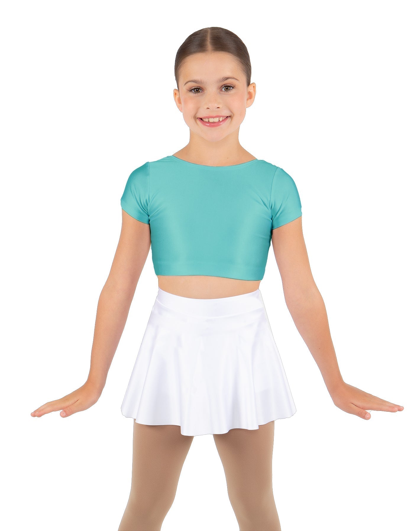 Solid Lycra Cap Sleeve Crop Top