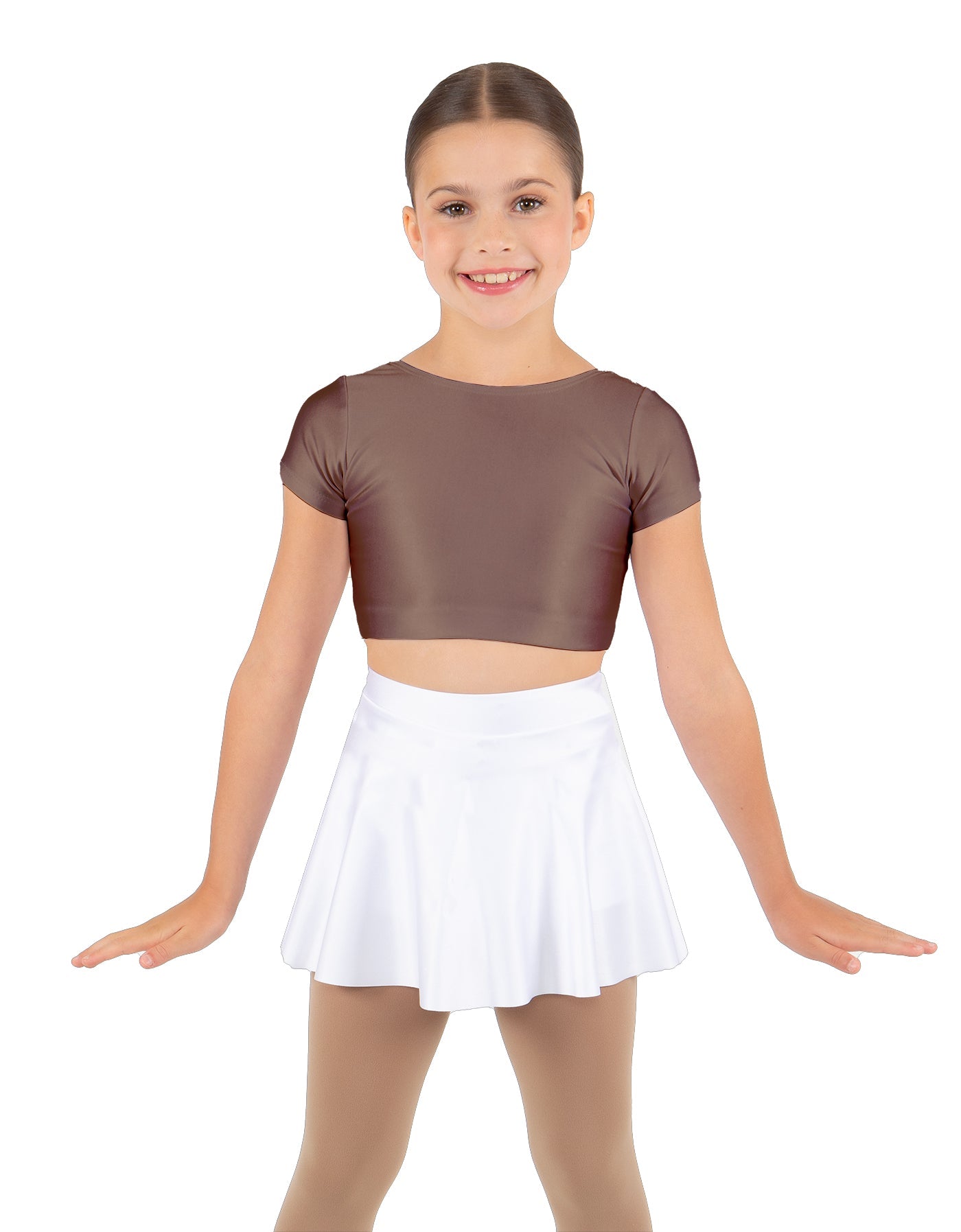 Solid Lycra Cap Sleeve Crop Top