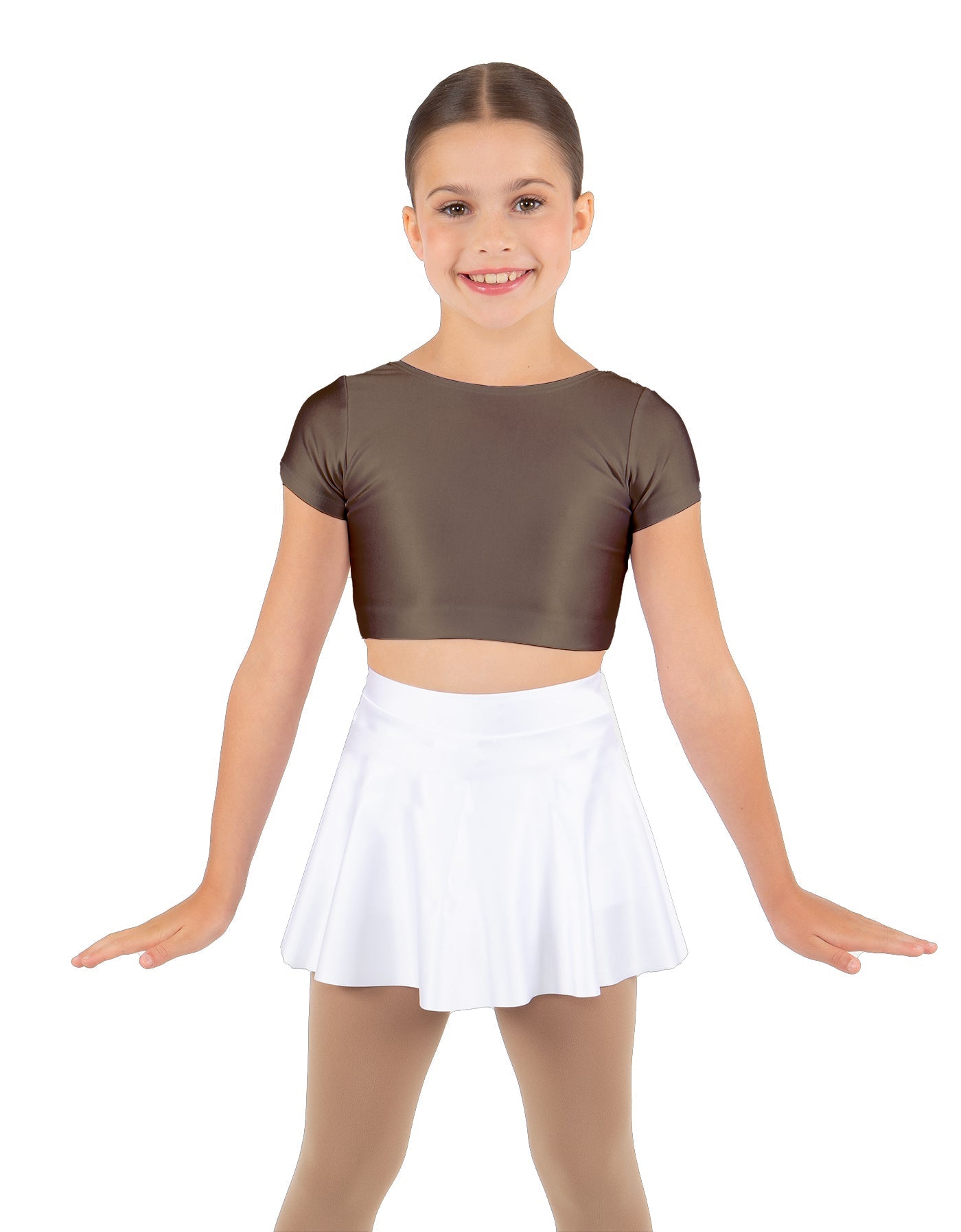 Solid Lycra Cap Sleeve Crop Top